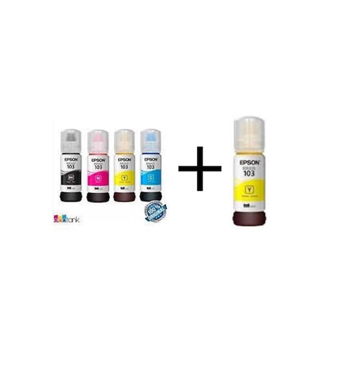 Epson 103 EcoTank L3266 4 Renk Orjinal Mürekkep Takımı + 1 Sarı Hediye