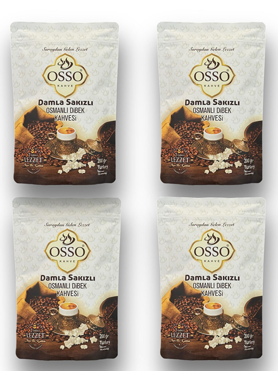 Osso 4'lü Damla Sakızlı Osmanlı Dibek Kahvesi(4X200=800gr)
