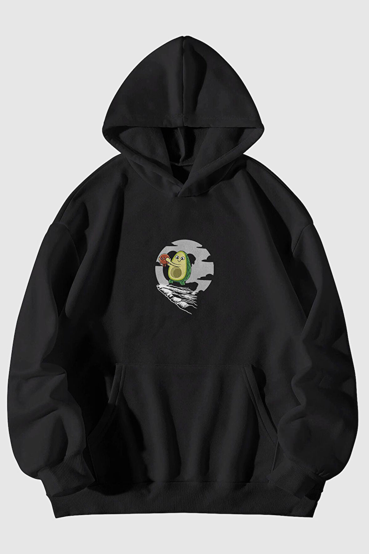 Avocado Lion King Baskılı Unisex Kanguru Cepli Kapüşonlu Sweatshirt Hoodie | S