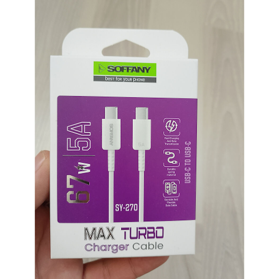 Sy-270 USB-C to USB-C şarj kablo 