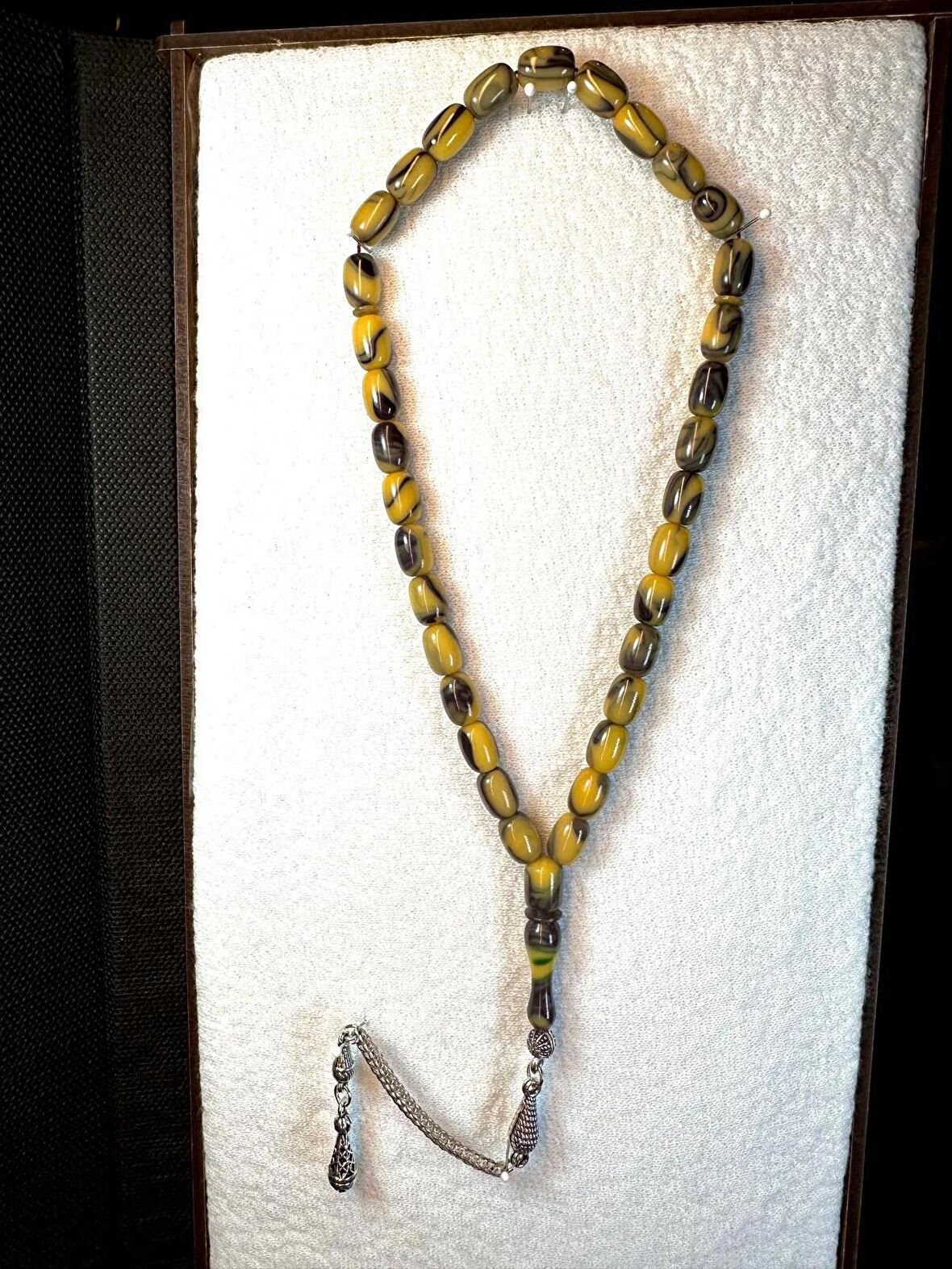 SIKMA KEHRİBAR TESBİH SARI-YEŞİL RENKLİ KAPSÜL KESİM T-145