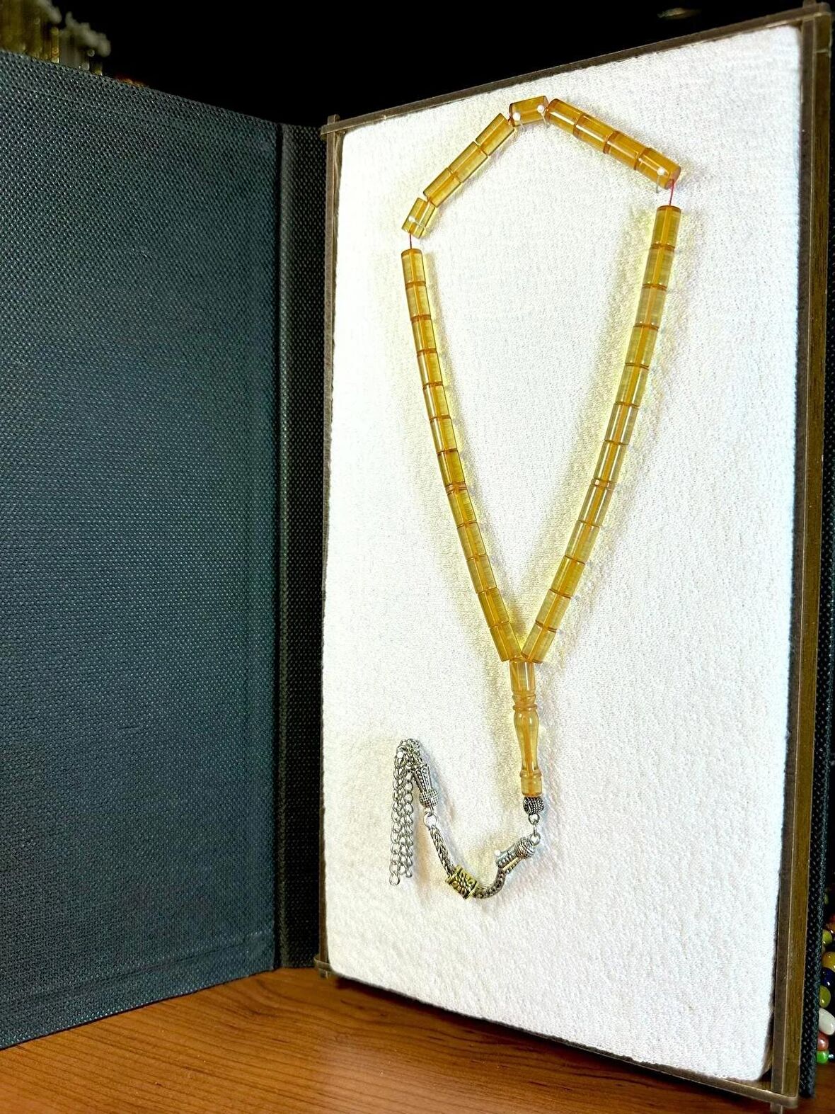 SARI RENK KESME KESİM ATEŞ KEHRİBAR TESBİH T-153