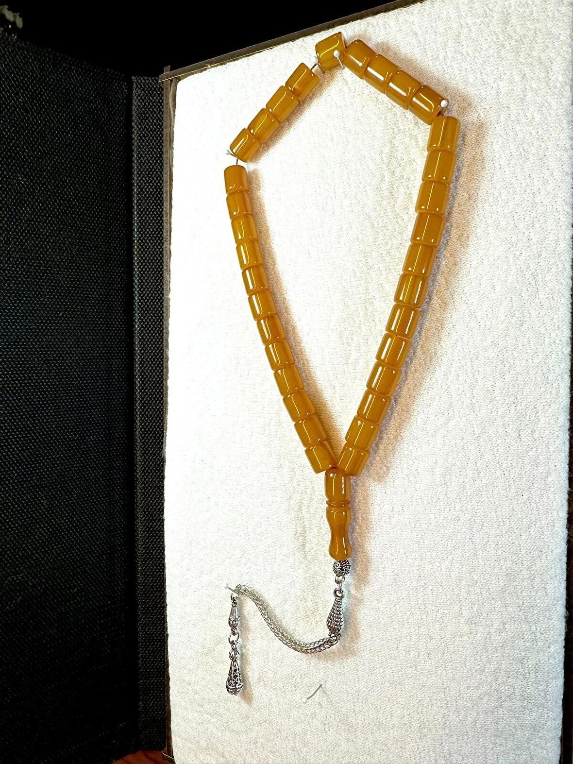 SIKMA ÇUBUK KEHRİBAR TESBİH SARI RENK TEKERLEK KESİM T-167