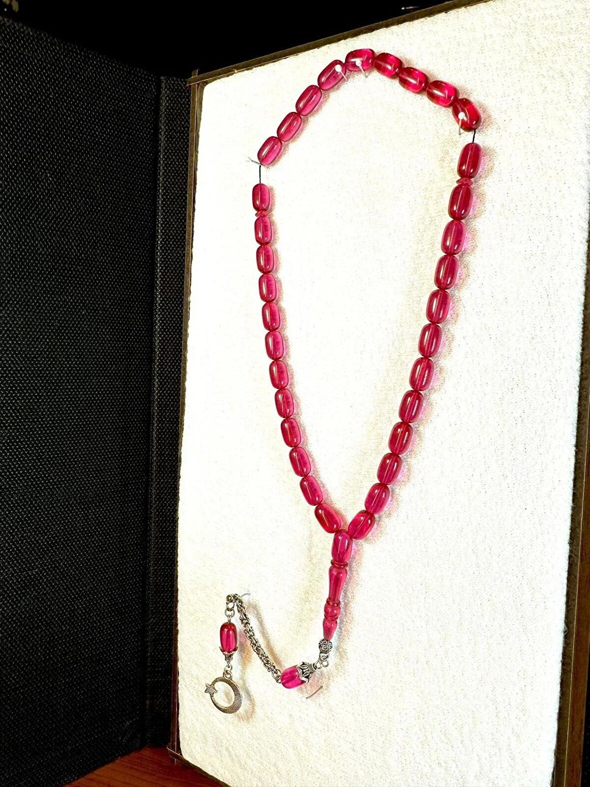 BLOK ZAR TESBİH PEMBE RENKLİ KAPSÜL KESİM T-183