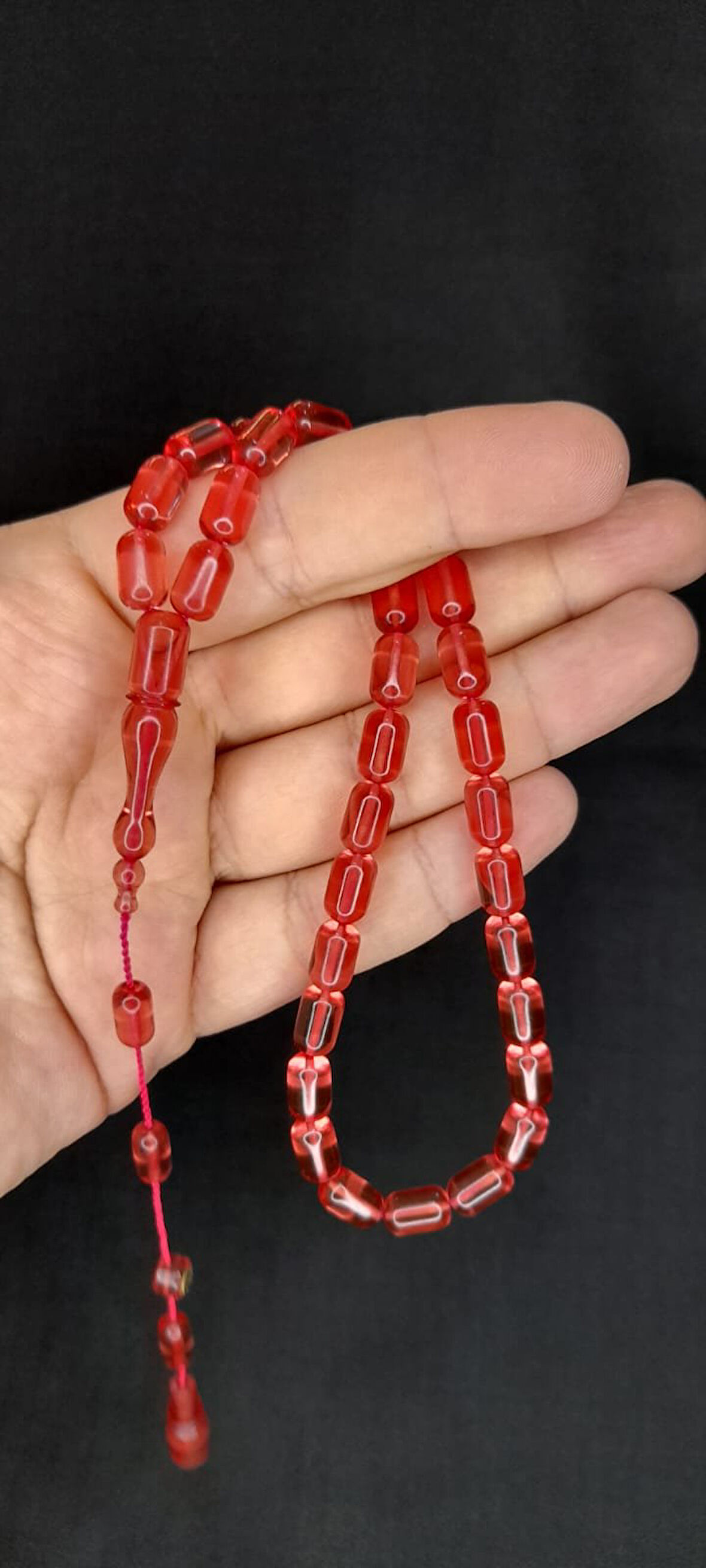 ATEŞ KEHRİBAR TURUNCU RENK TESBİH KAPSÜL KESİM 6X10MM T-381