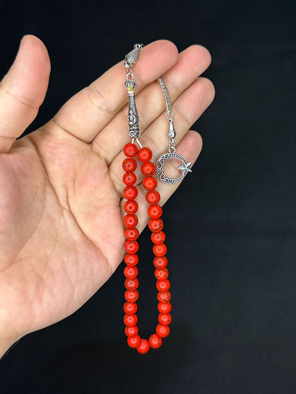 KIRMIZI RENK HAVLİT TAŞI DOĞALTAŞ TESBİH KÜRE KESİM T-494