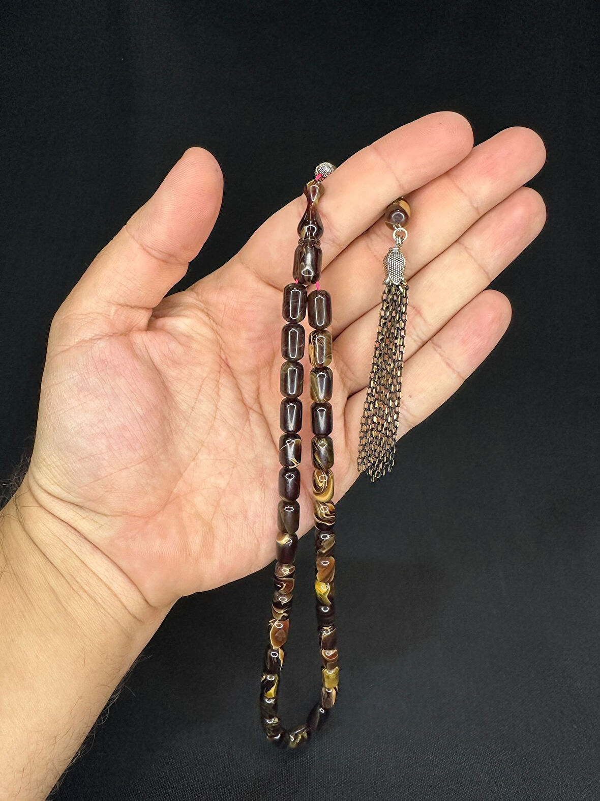 ÇEKO BENZETME SIKMA KEHRİBAR TESBİH KAPSÜL KESİM 11MM X 7MM T-548