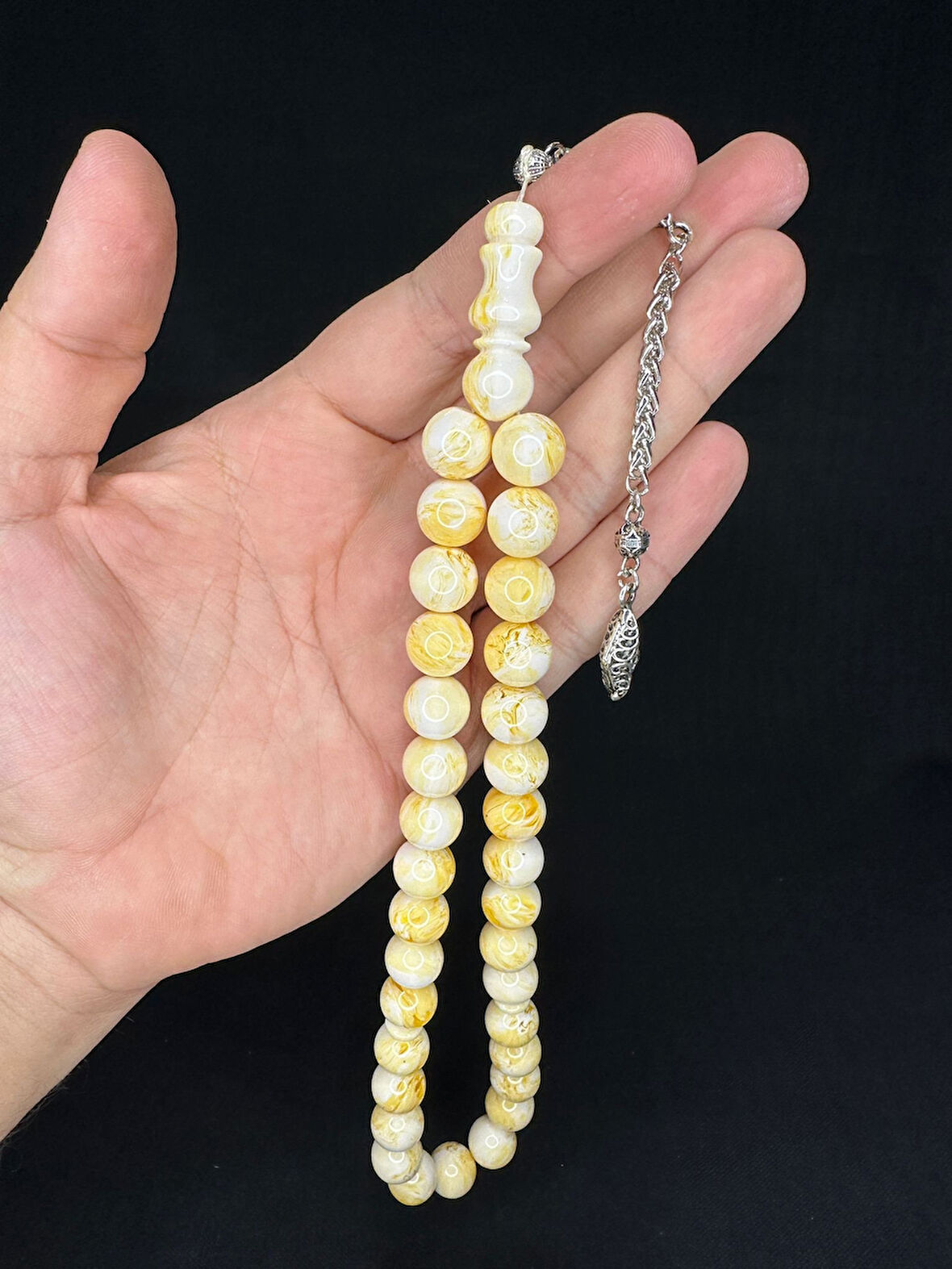 BEYRUT DAMLA KEHRİBAR BEYAZ HAMUR KÜRE KESİM 12 MM T-672
