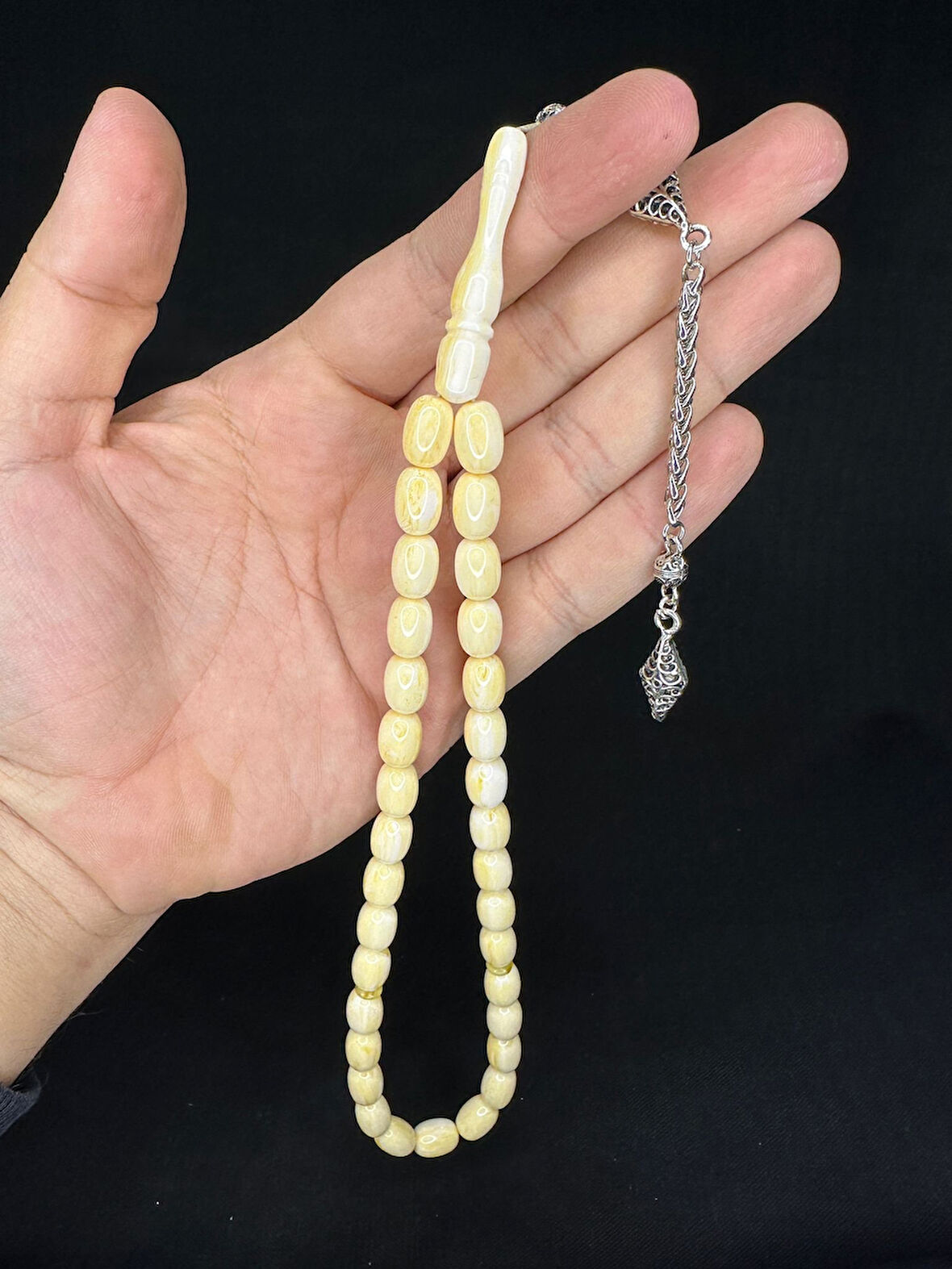 BEYRUT DAMLA KEHRİBAR BEYAZ HAMUR KAPSÜL KESİM 12MMx8MM T-673
