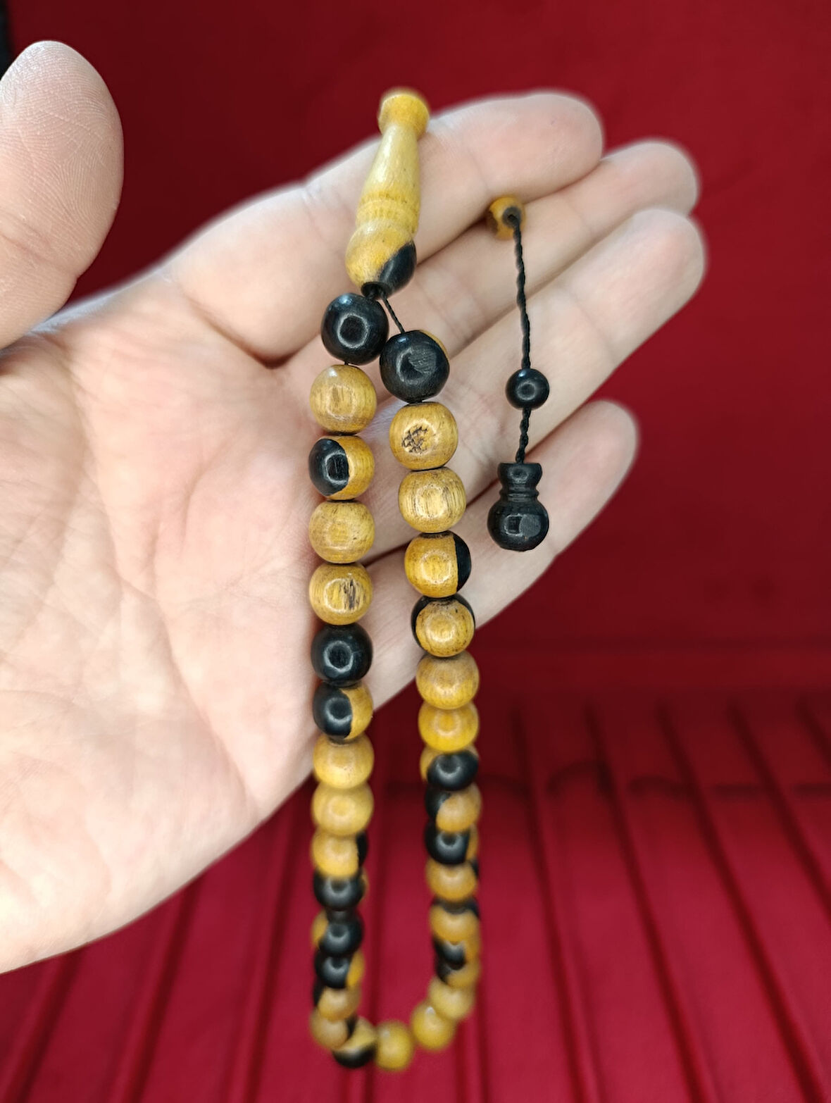 ABANOZ AĞACI TESBİH KÜRE KESİM SİYAH AĞAÇ RENGİ 10MM T-805