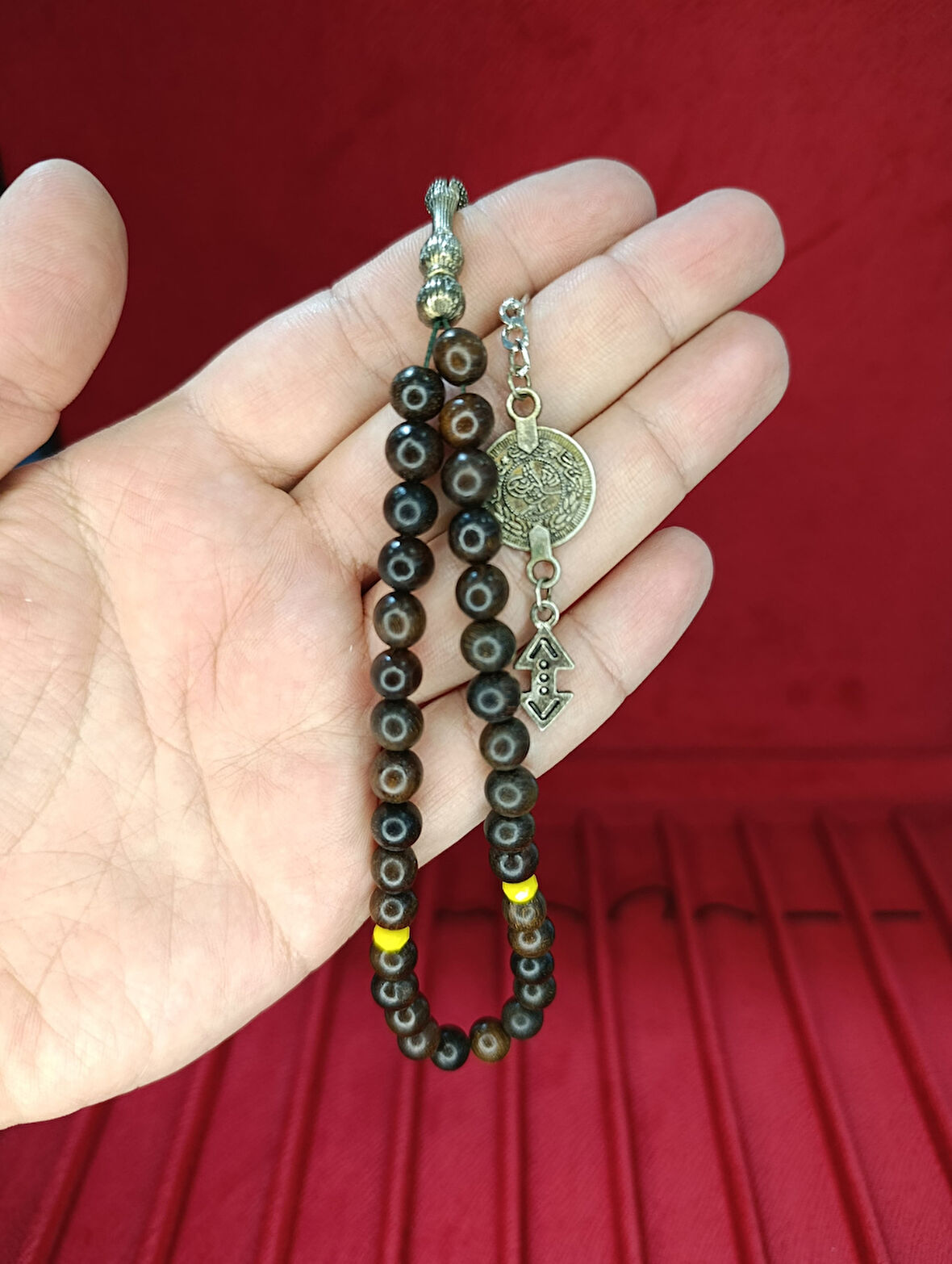 SANDAL AĞACI TESBİH KÜRE KESİM KAHVERENGİ 8MM T-806