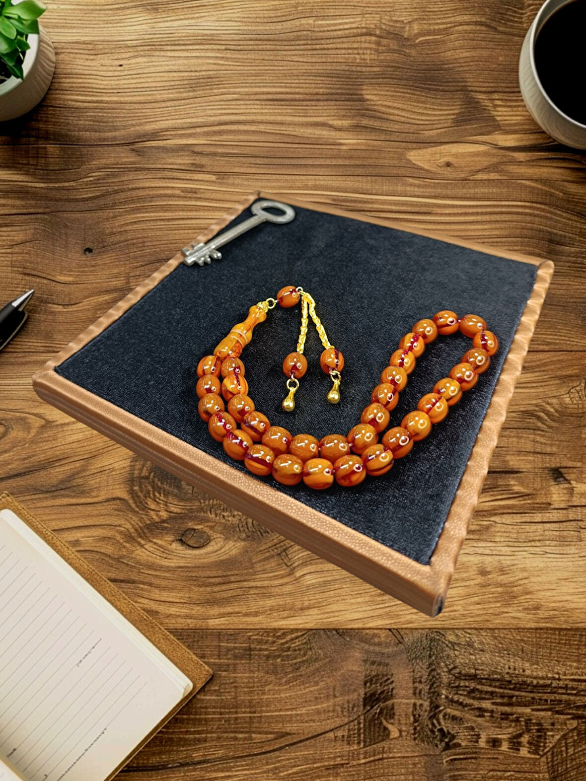 SIKMA KEHRİBAR TESBİH RÜZGAR GÜLÜ BABALAR GÜNÜ SEVGİLİYE HEDİYE T-851