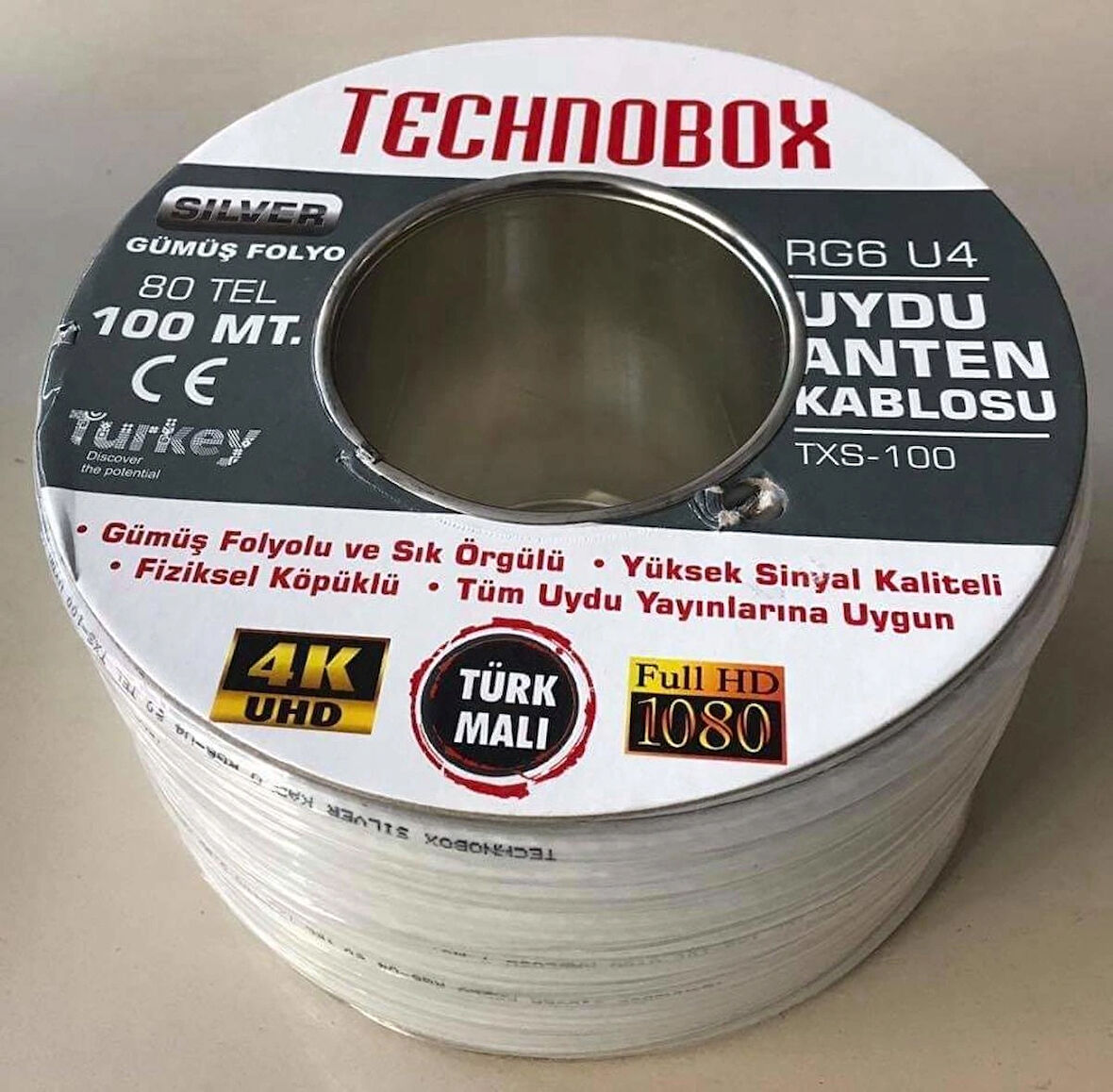 TECHNOBOX 80 TEL ANTEN KABKOSU 100 MT MAKARALI RG6