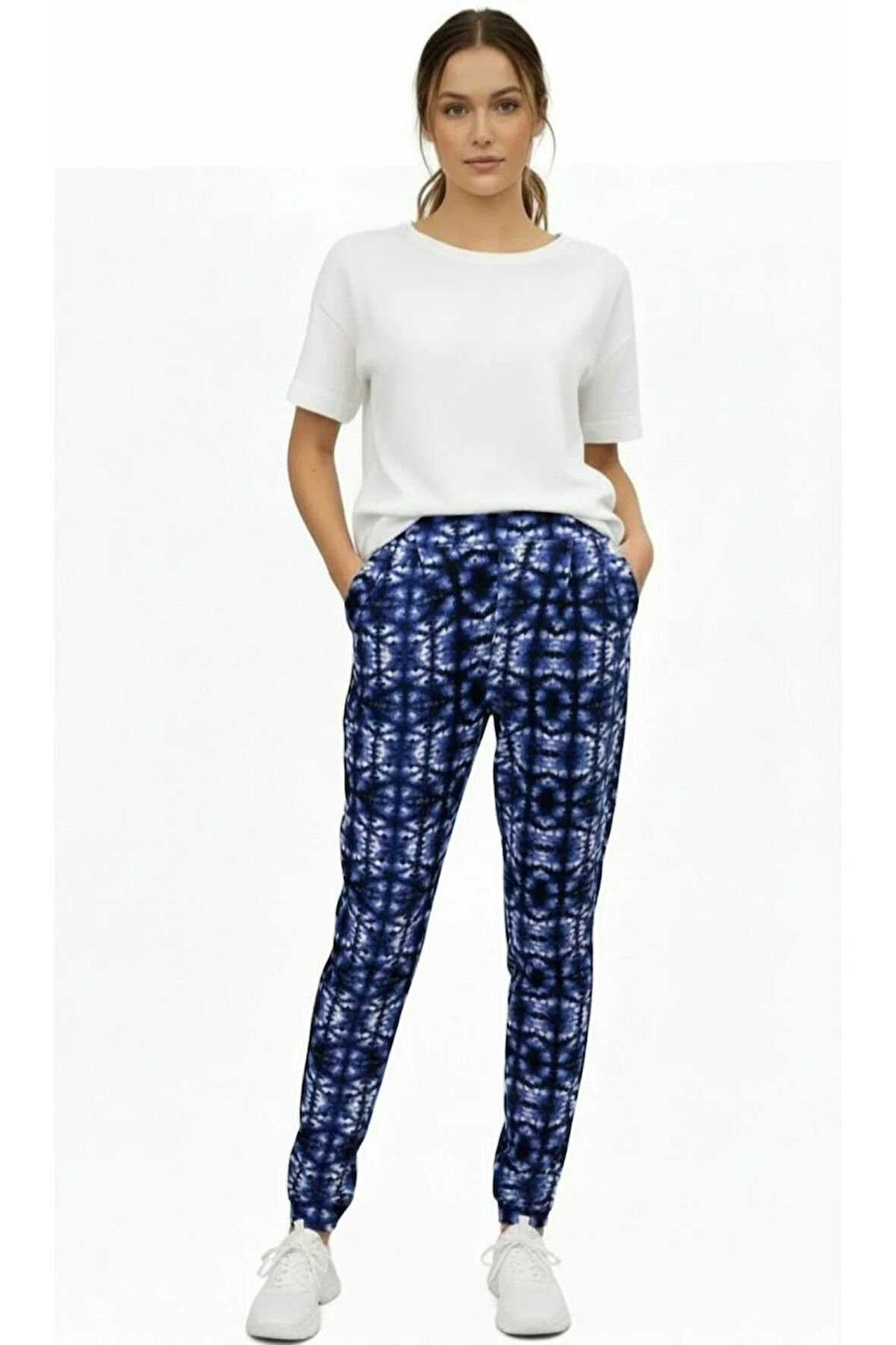 Cep Detaylı Rahat Kesim Viskon Pantolon