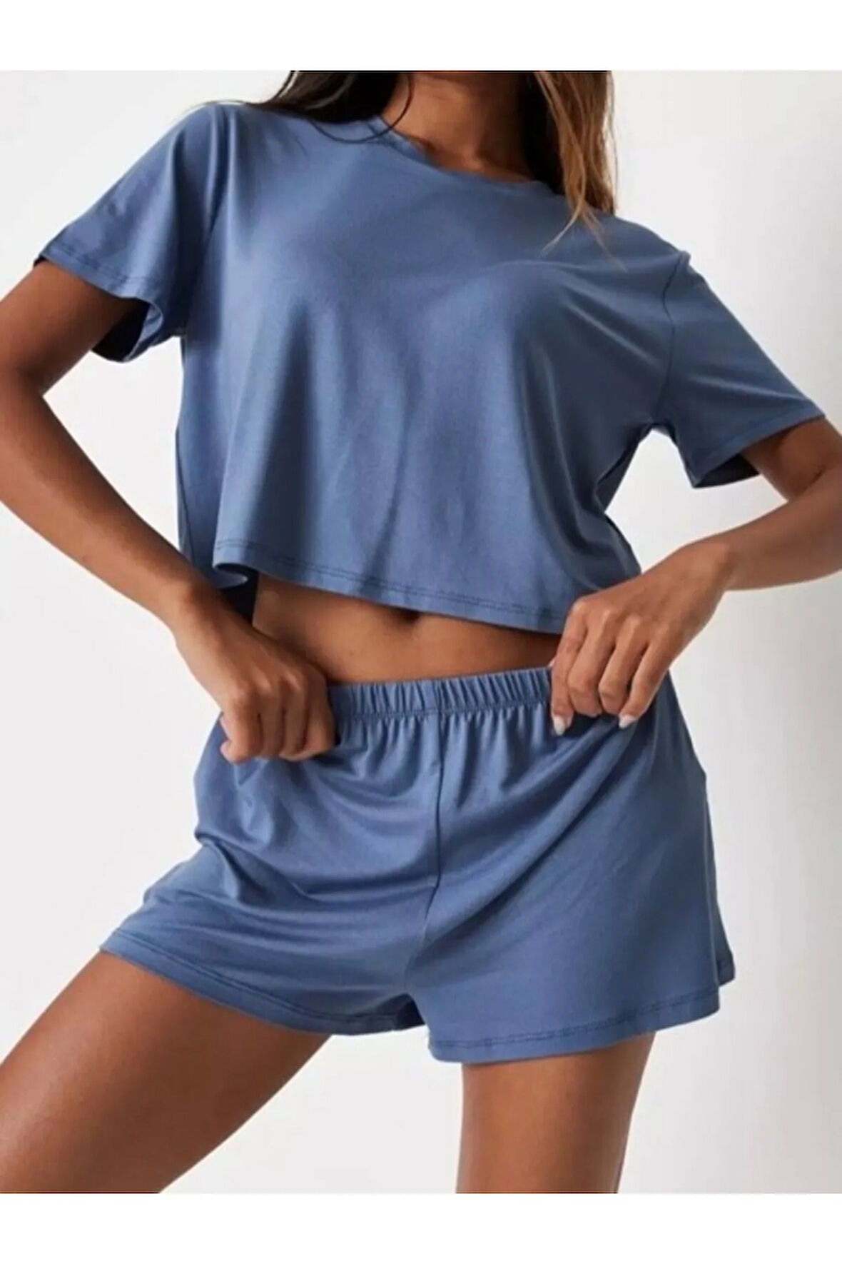 T-Shirt Şort Örme Pijama Takımı