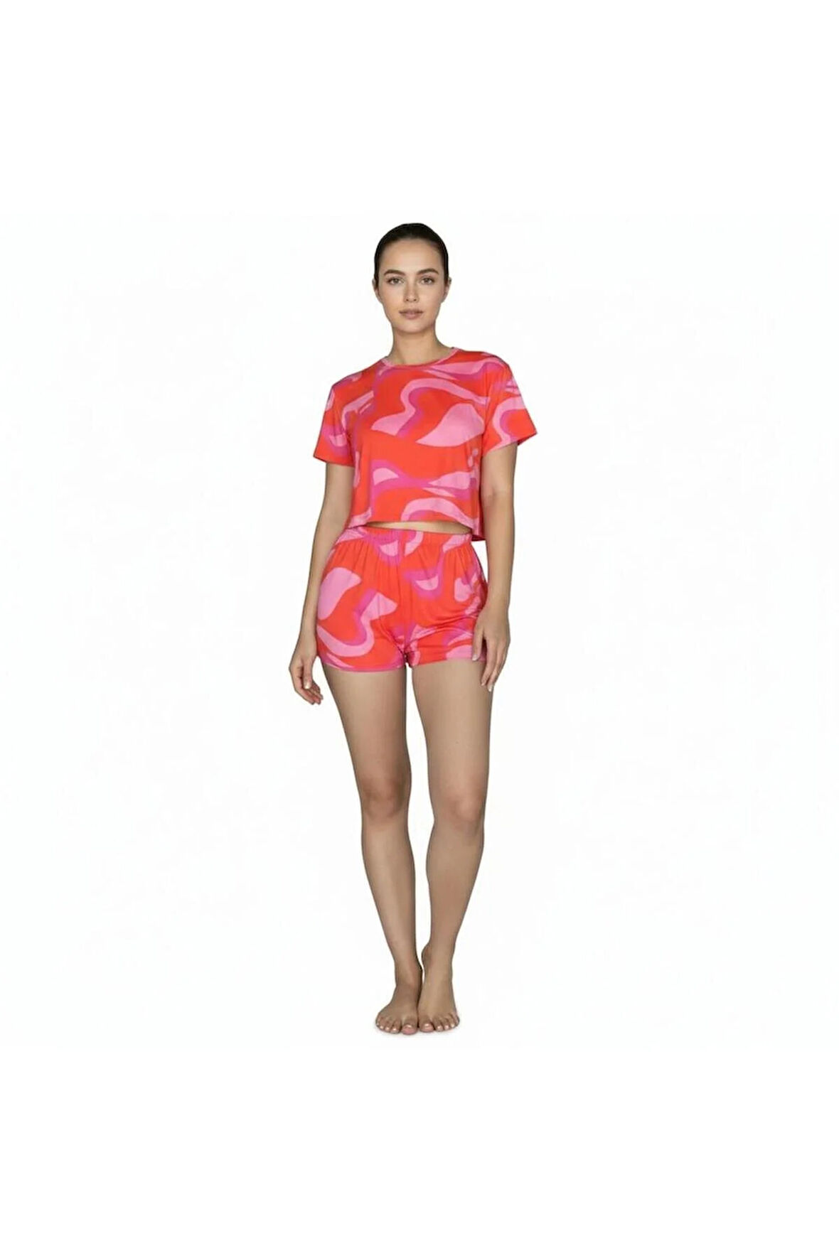 T-Shirt Şort Örme Pijama Takımı