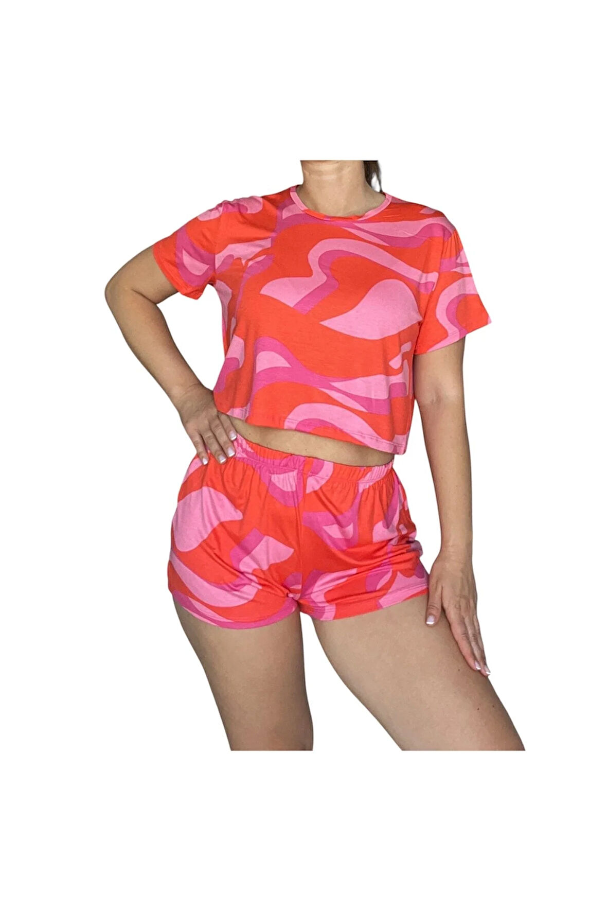 T-Shirt Şort Örme Pijama Takımı