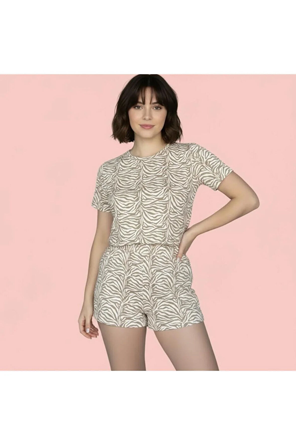 T-Shirt Şort Örme Pijama Takımı