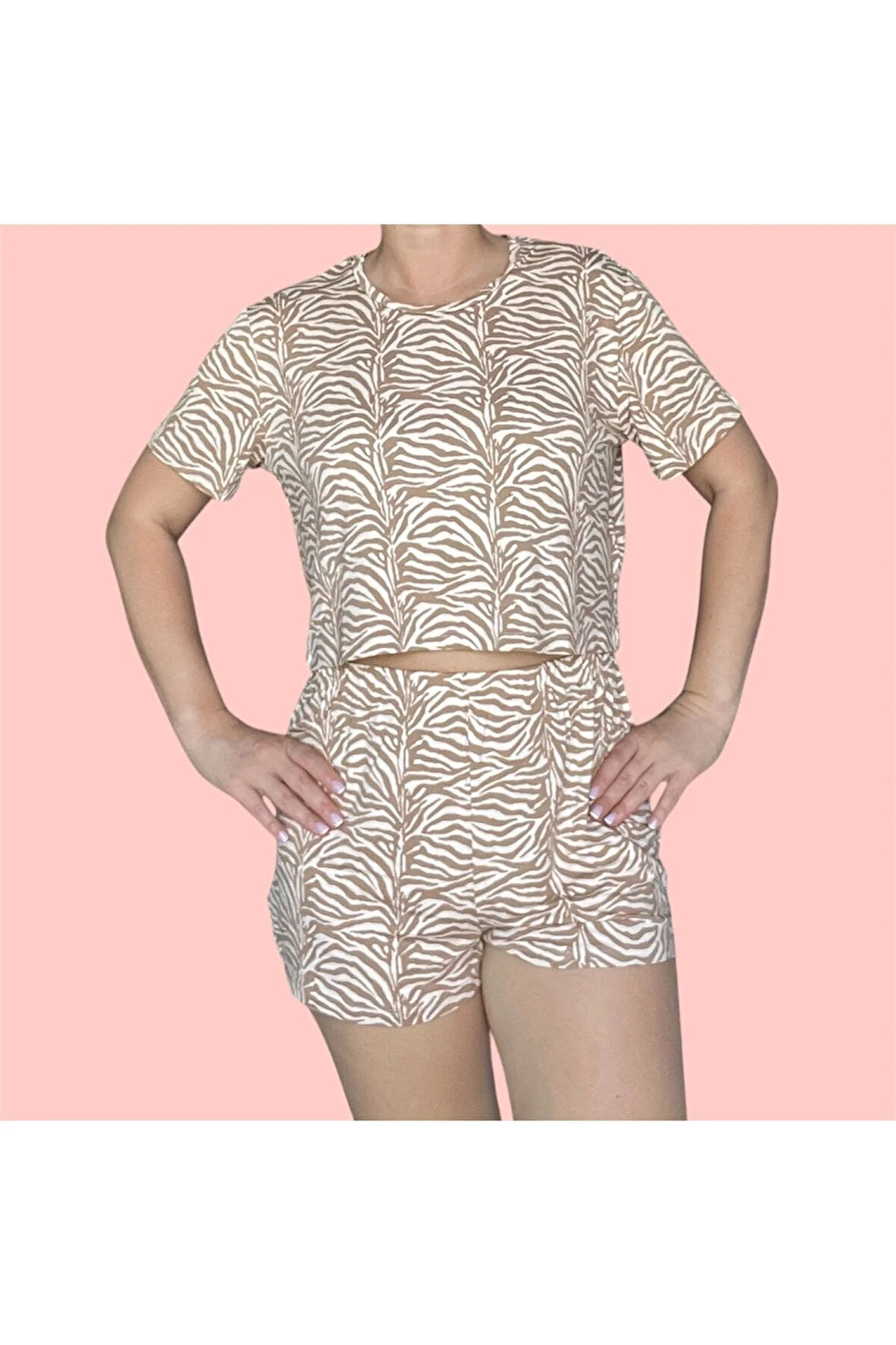 T-Shirt Şort Örme Pijama Takımı