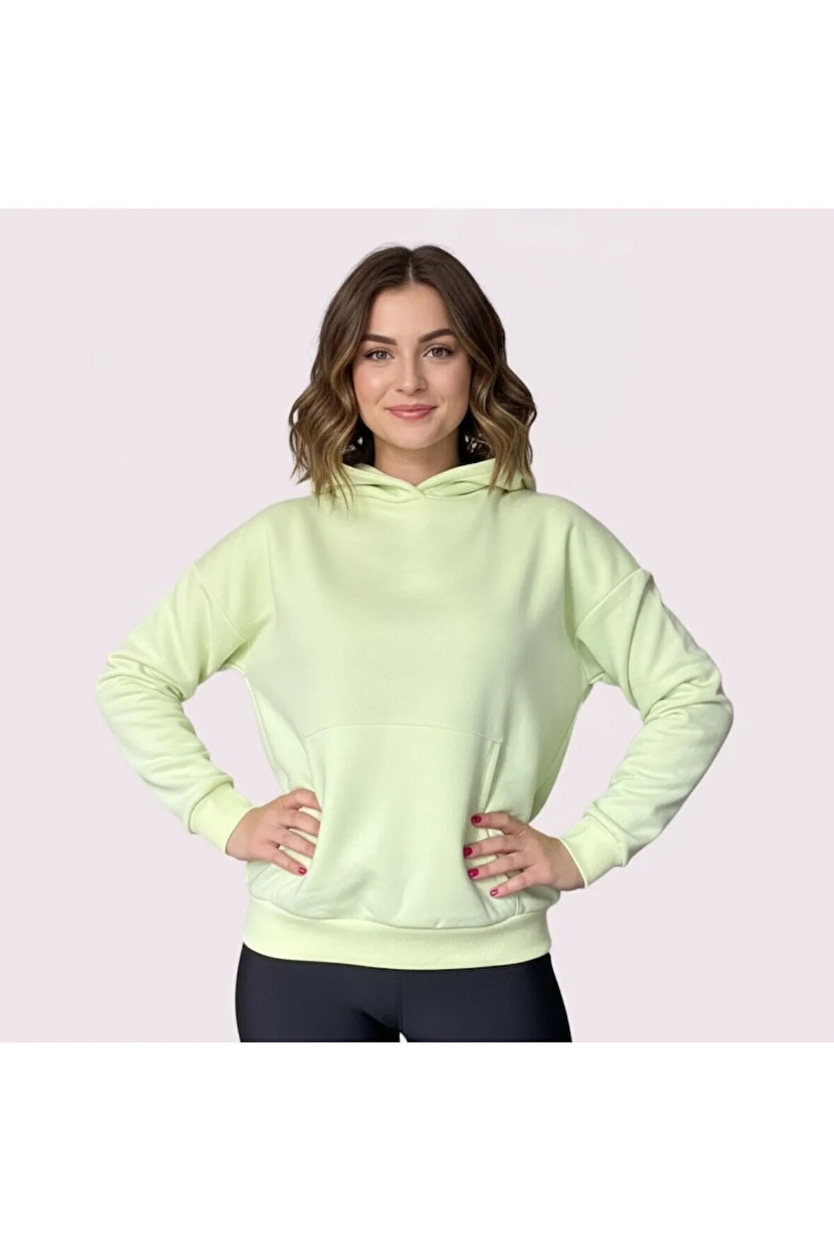 Oversize Kanguru Cepli Kapüşonlu Sweatshirt