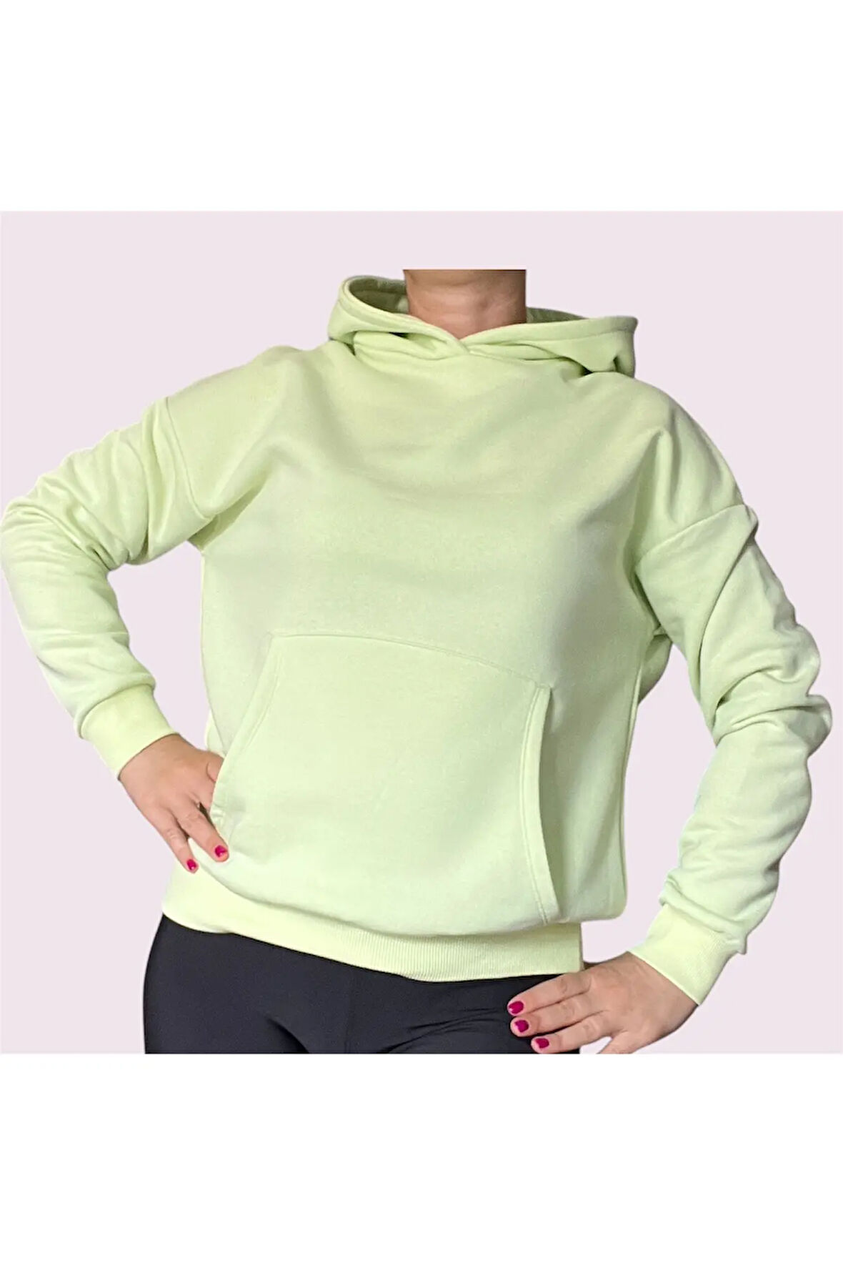Oversize Kanguru Cepli Kapüşonlu Sweatshirt