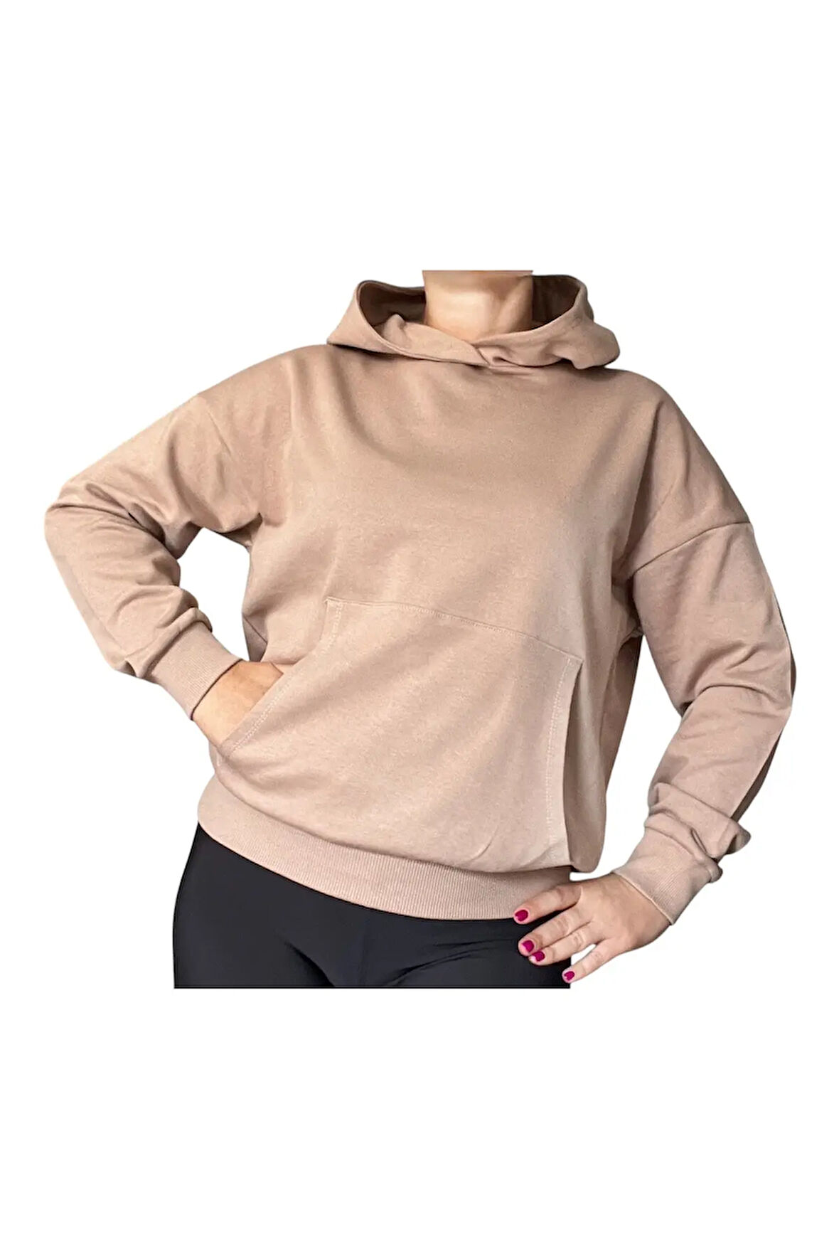 Oversize Kanguru Cepli Kapüşonlu Sweatshirt
