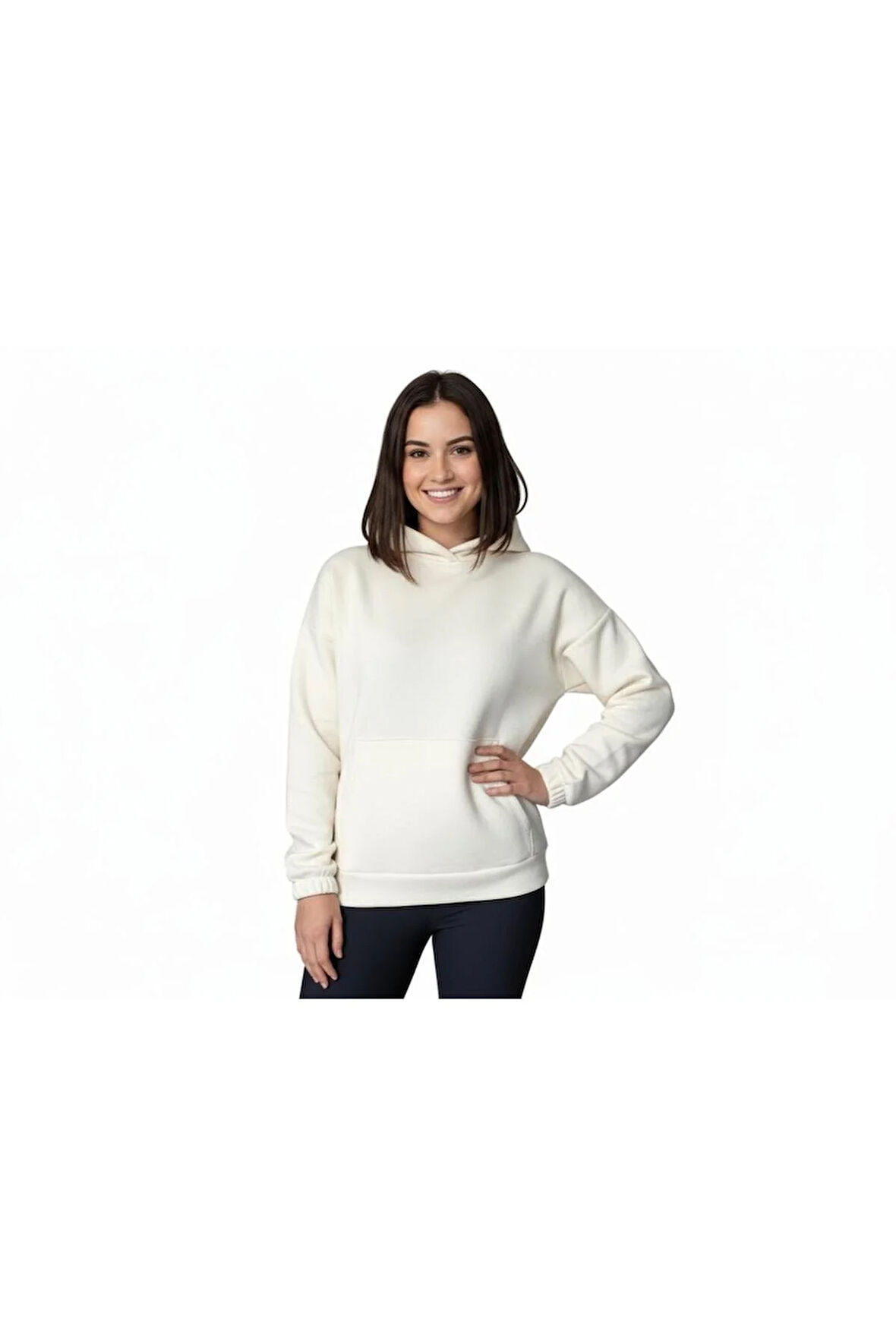 Oversize Kanguru Cepli Kapüşonlu Sweatshirt