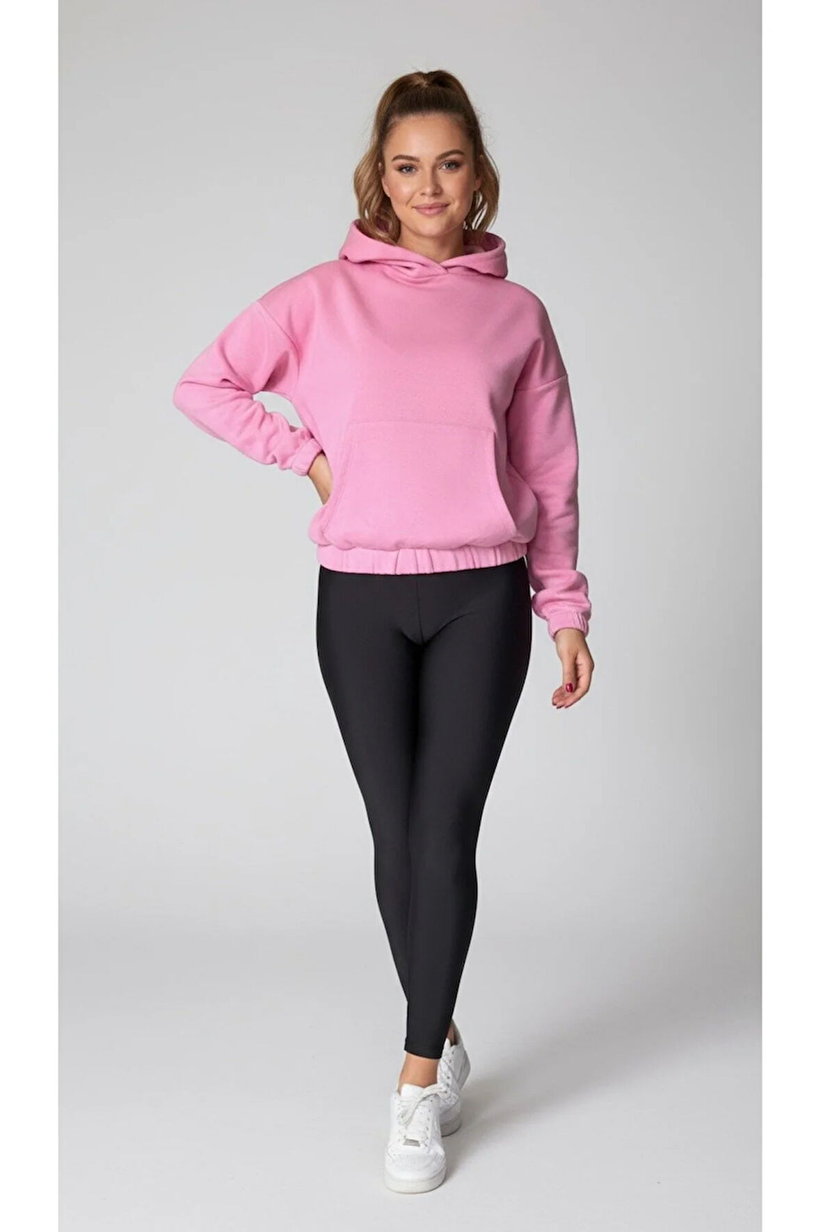 Oversize Kanguru Cepli Kapüşonlu Sweatshirt