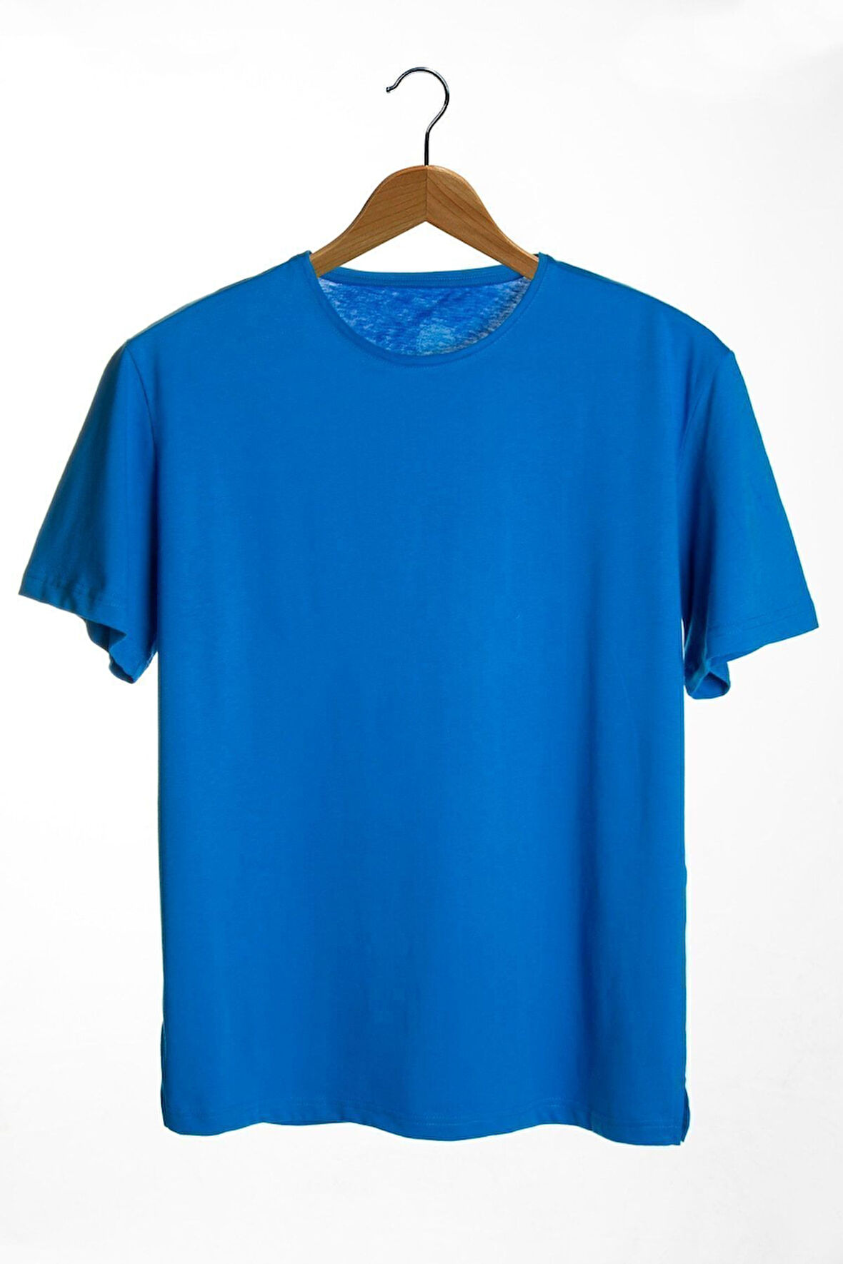 Unisex Kırmızı Bisiklet Yaka Basic Oversize T-shirt