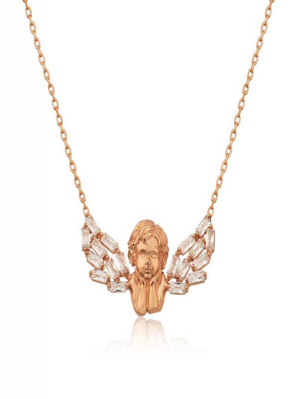 925 Ayar Gümüş Kanatlı Melek Kadın Gümüş Kolye