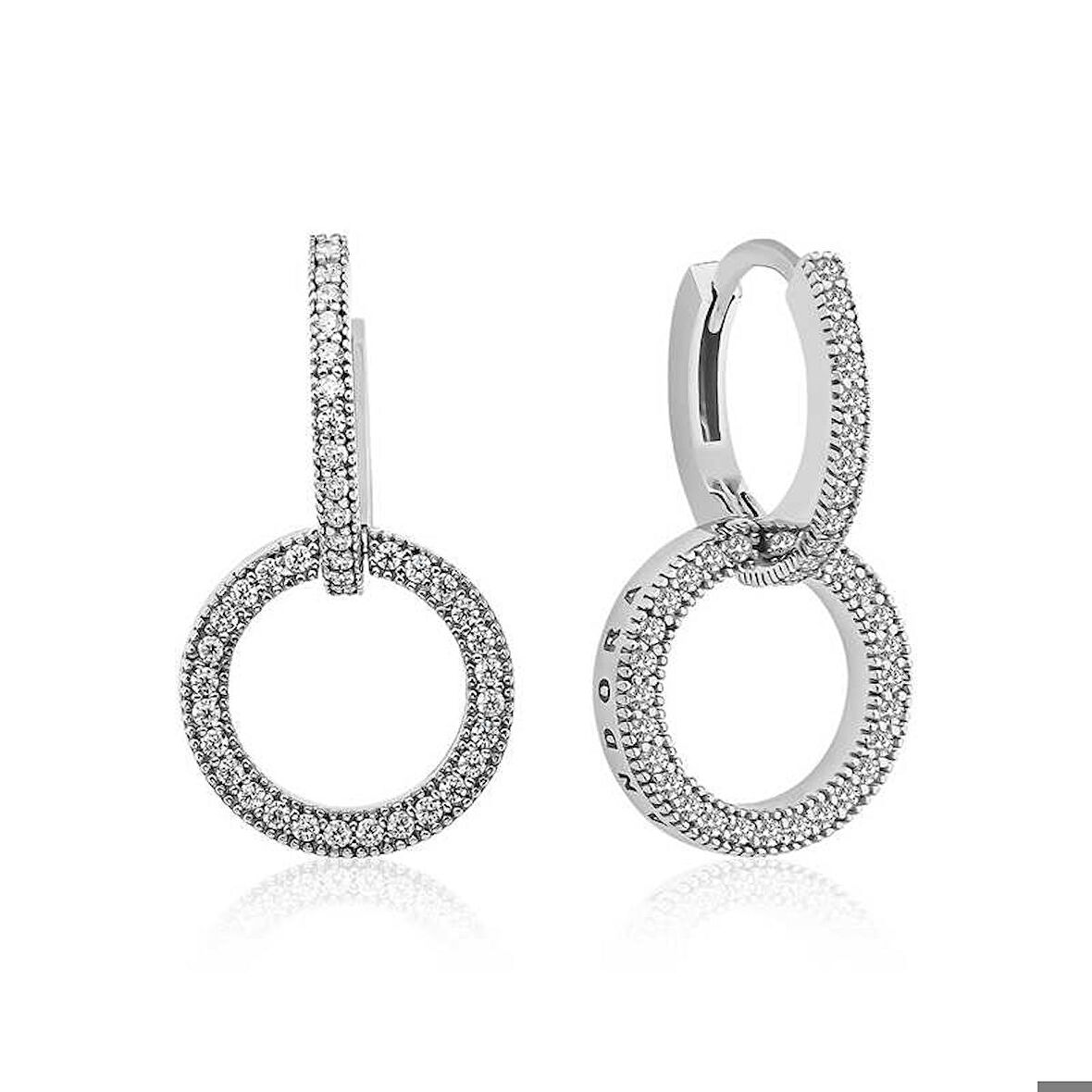 Gümüş İç İçe Geçmiş Halka Kadın Küpe