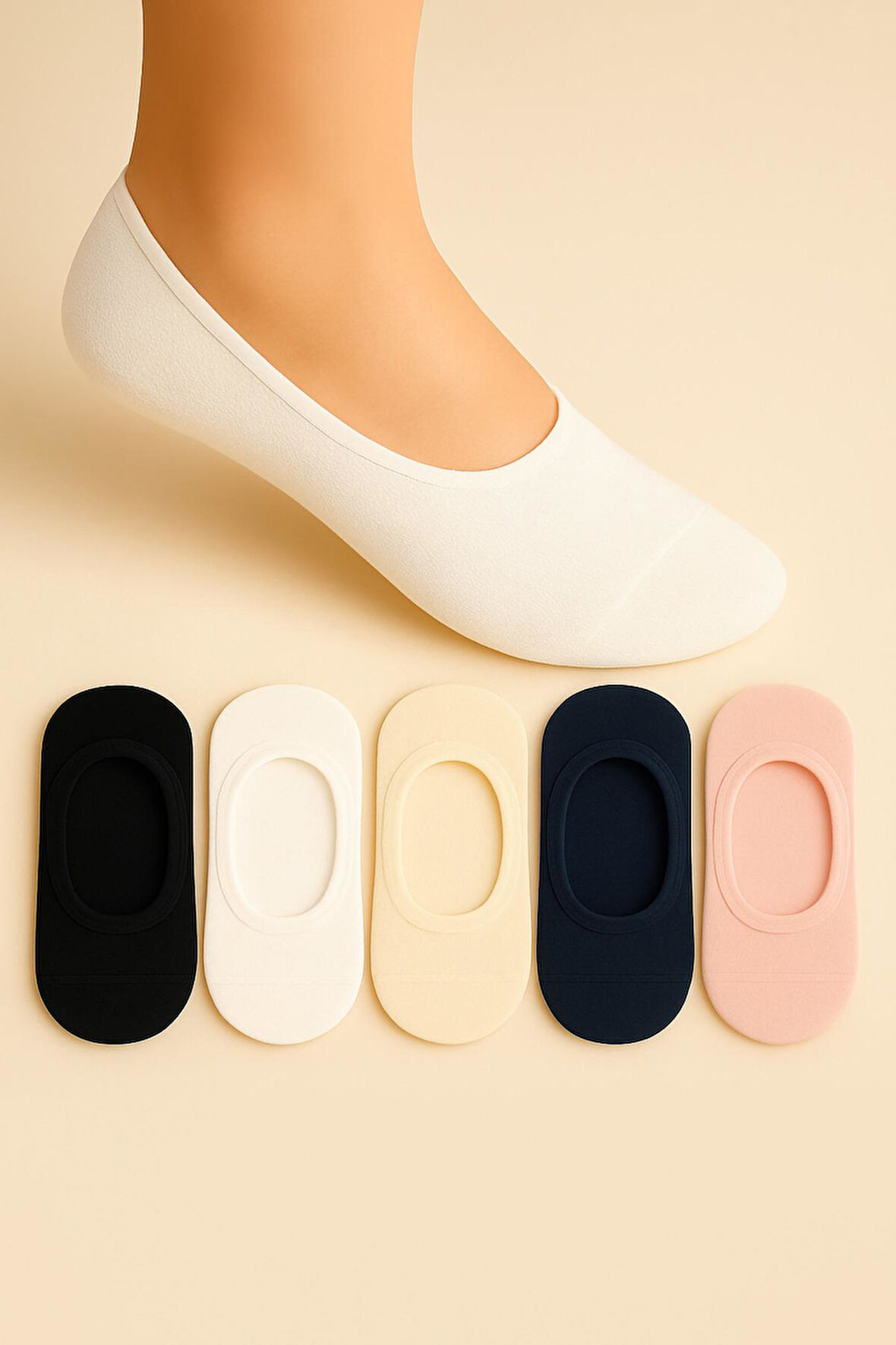 5 Çift Burun Dikişsiz Silikonlu Premium Çocuk Babet Çorap