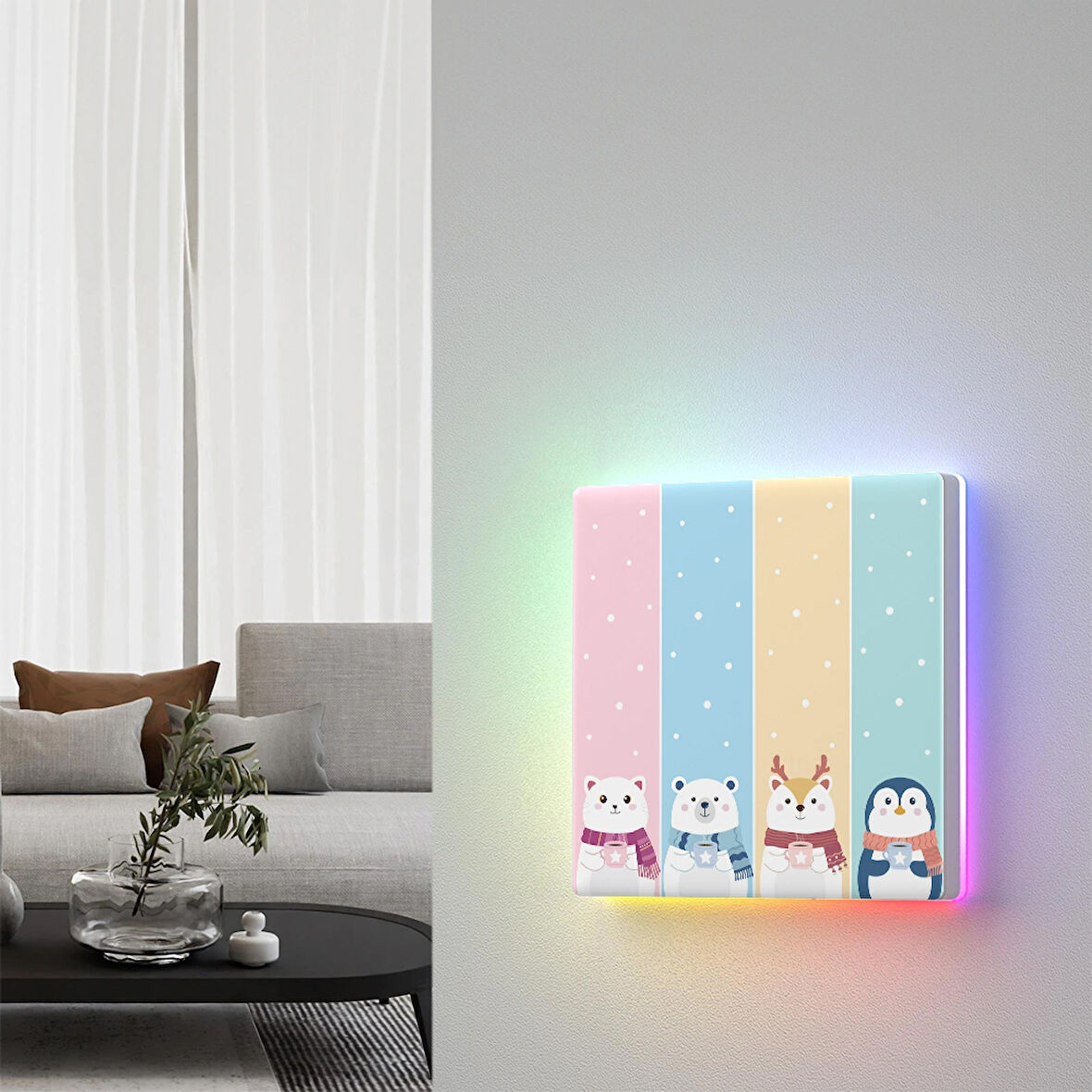 TX Ultimate Akıllı Dokunmatik Duvar Anahtarı Kapakları 4 Kanallı - Cartoon