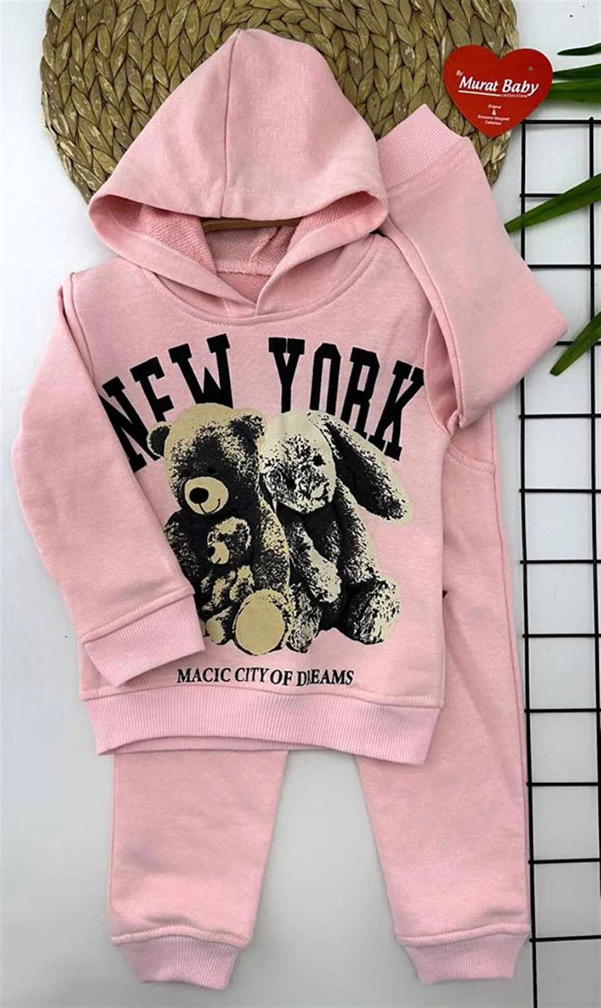 (By Murat Baby) New York Tavşan Baskılı Çocuk Takım