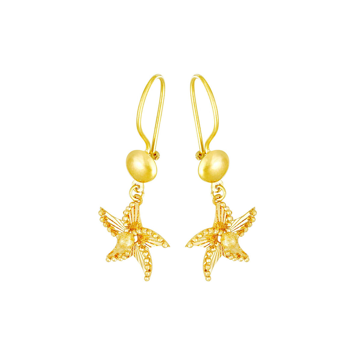 22 Ayar Altın Yıldız Küpe