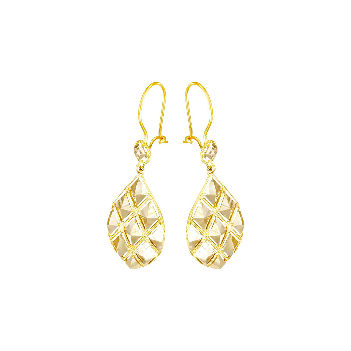 Altın Baklava Dilimi Küpe