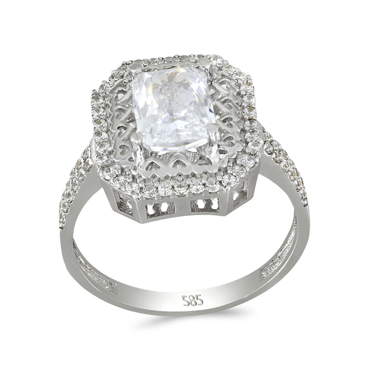 Altın Baget Taşlı Yüzük