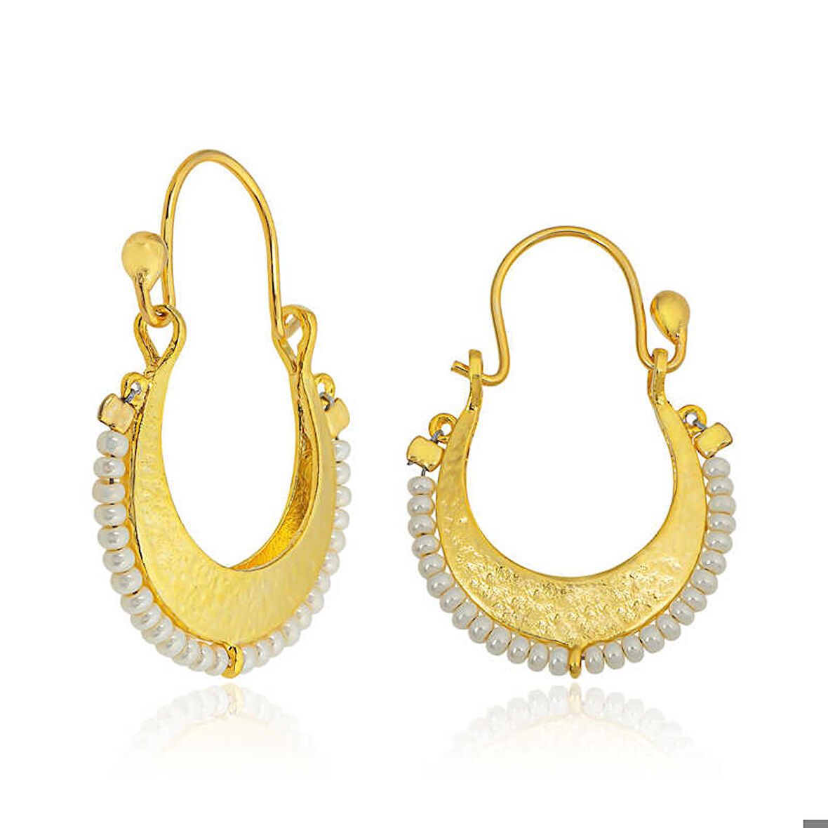 ​925 Ayar Gümüş Beyaz Taşlı Bohem Küpe