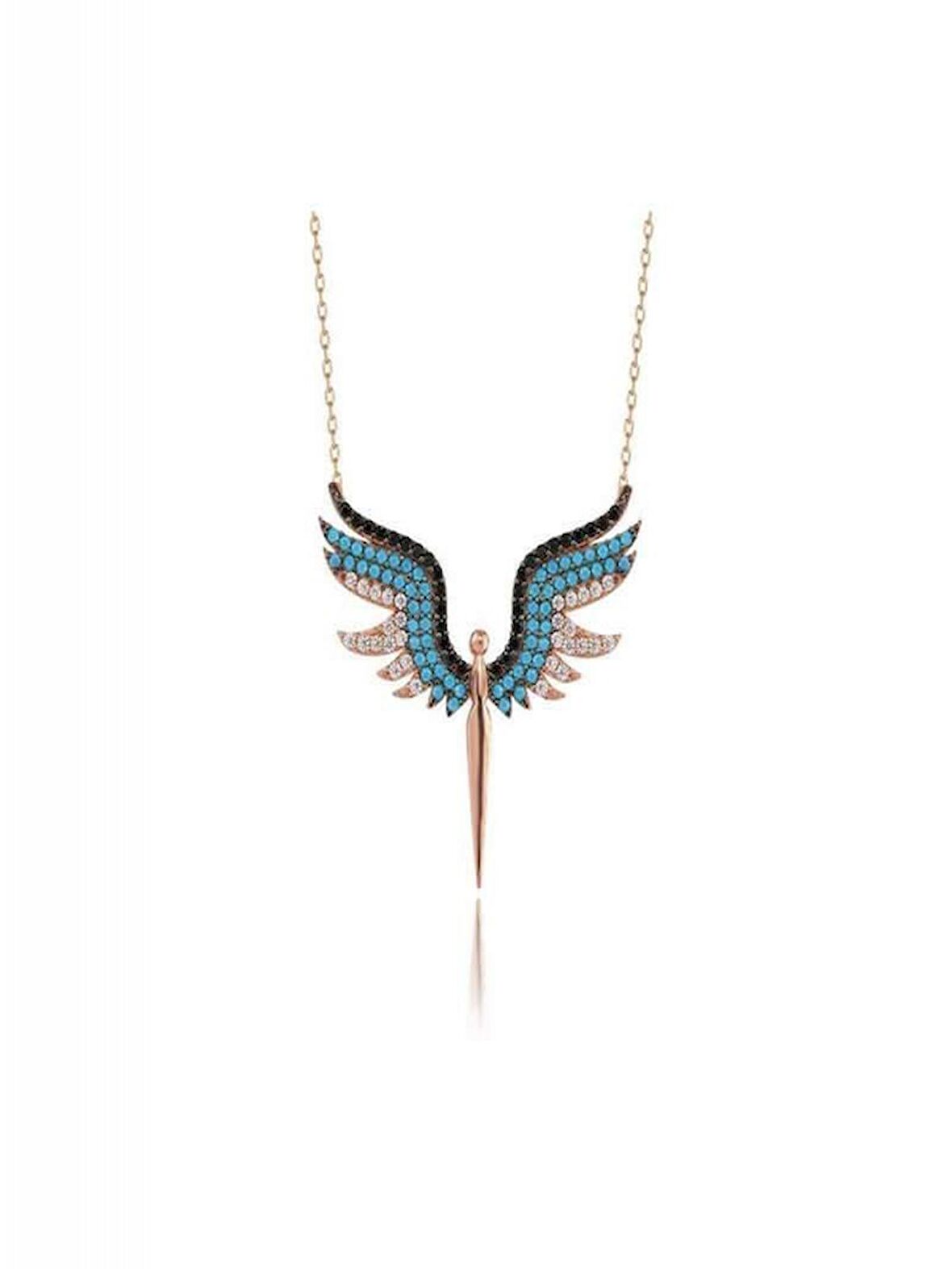 ​925 Ayar Gümüş Mikail Meleği Kadın Gümüş Kolye