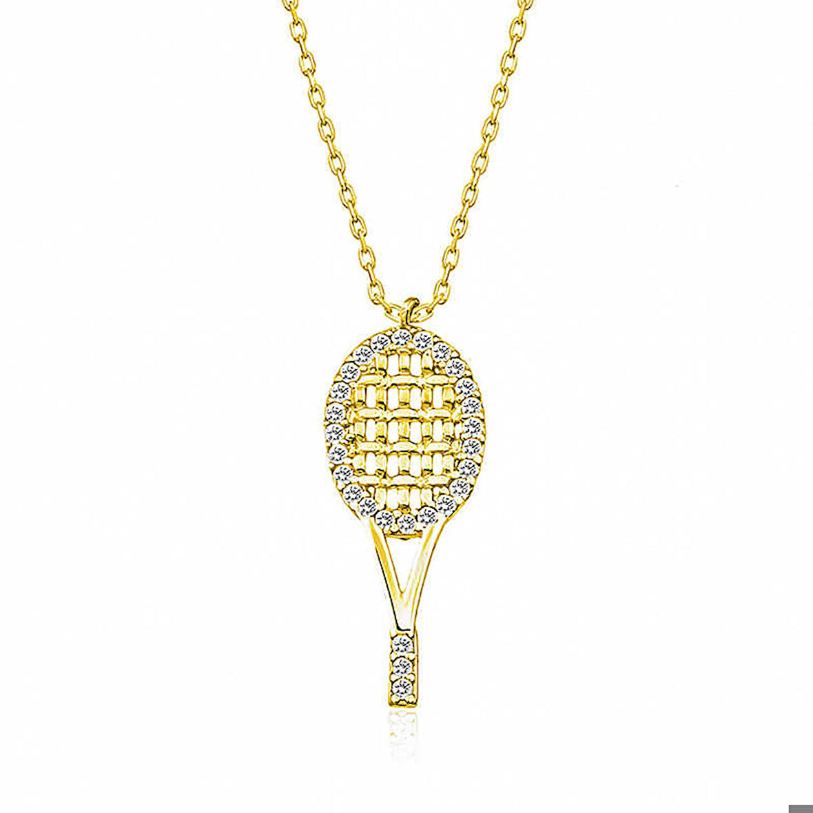 925 Ayar Gümüş Tenis Raketi Kadın Gümüş Kolye