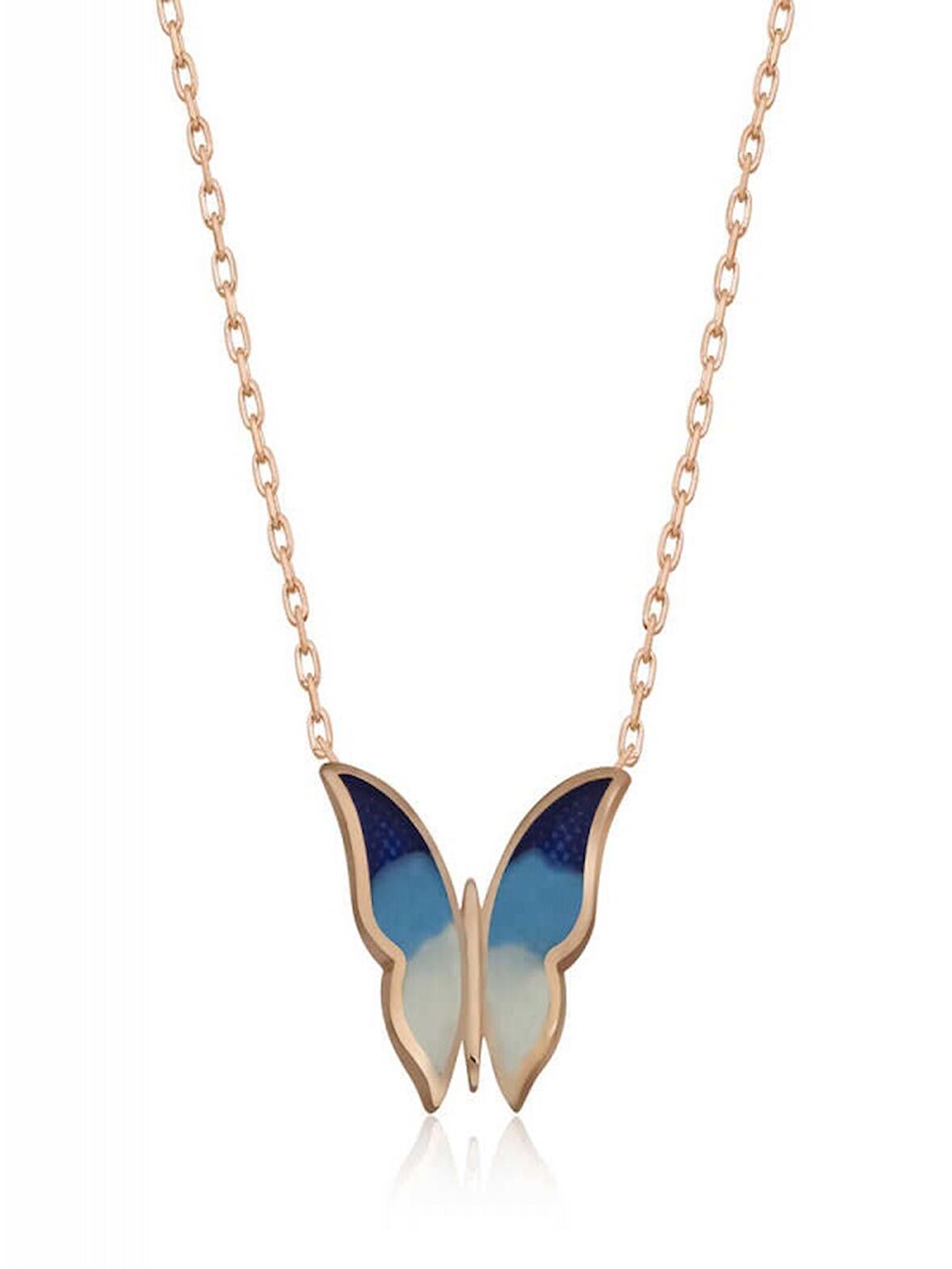 925 Ayar Gümüş Minimal Kelebek Kadın Gümüş Kolye