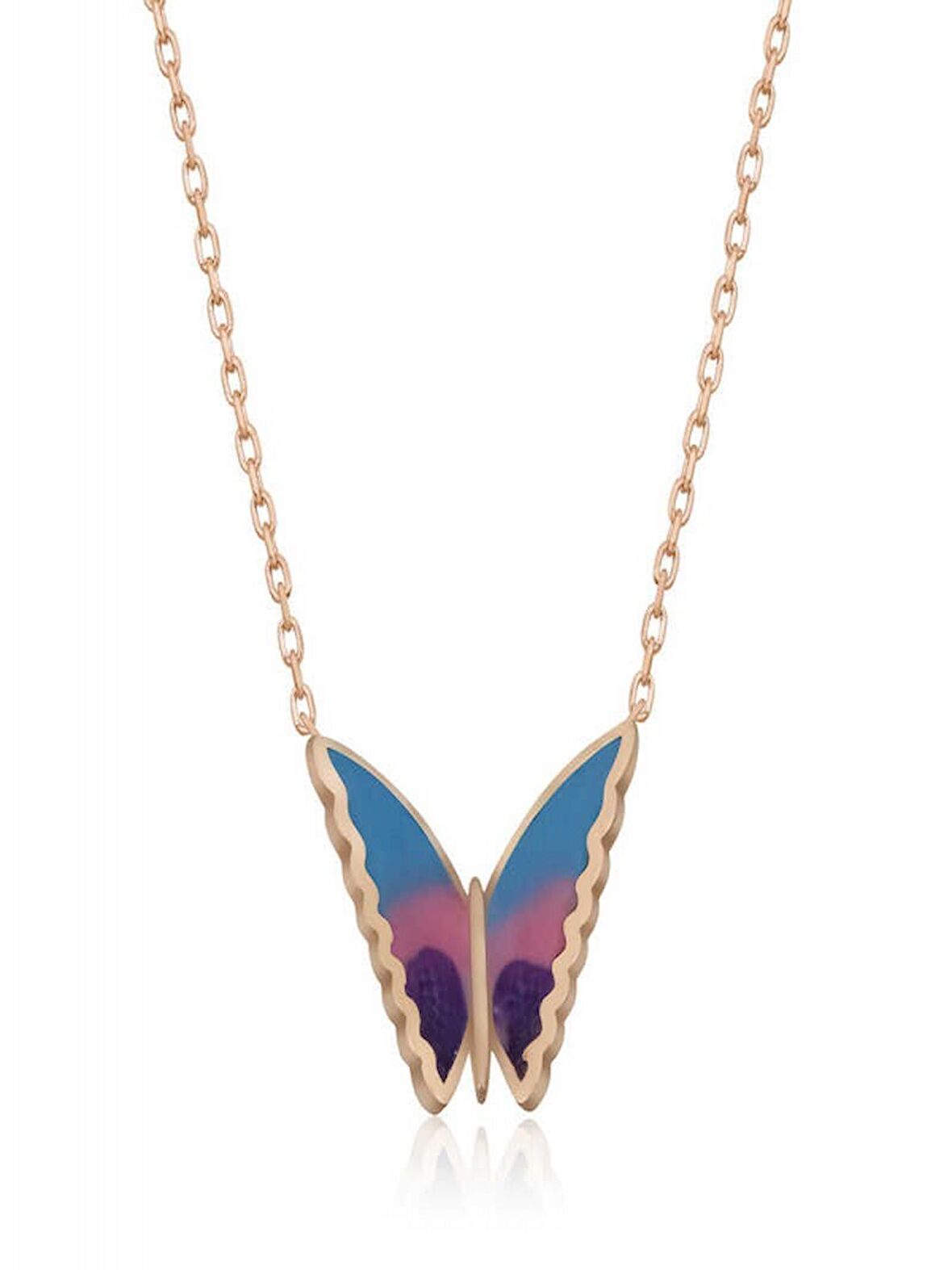 925 Ayar Gümüş Minimal Kelebek Kadın Gümüş Kolye