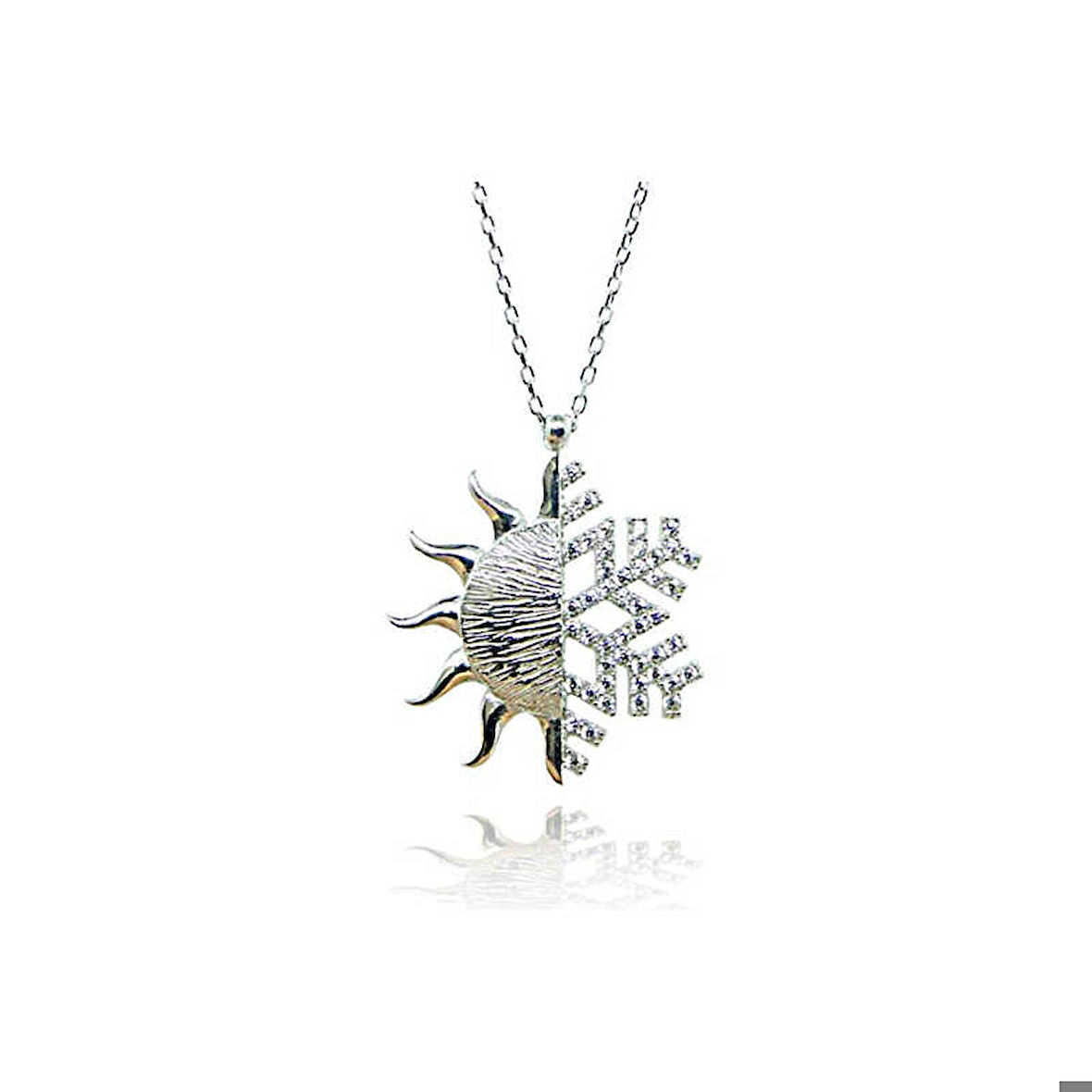 925 Ayar Gümüş Güneş Kartanesi Kadın Gümüş Kolye