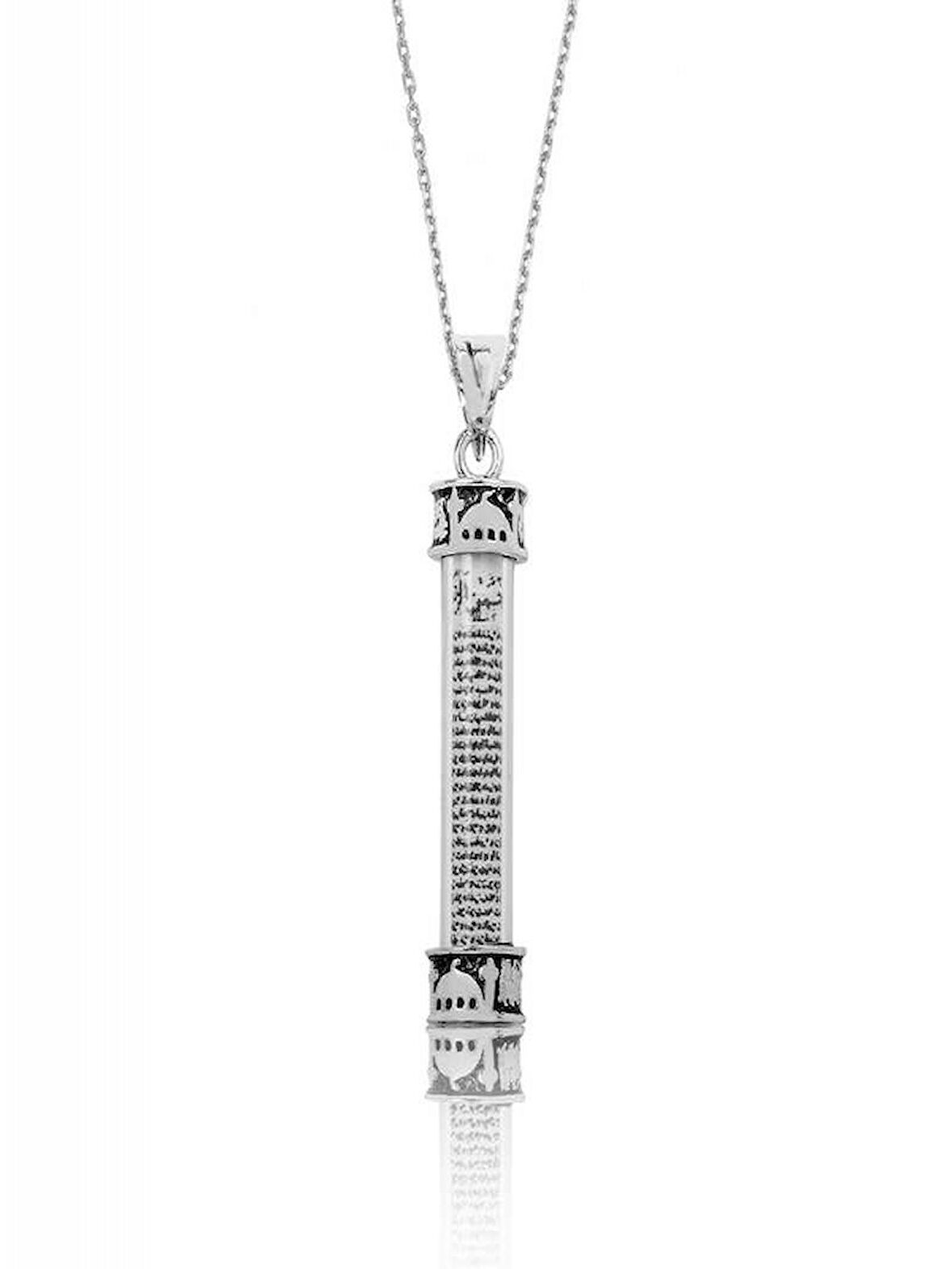 925 Ayar Gümüş Minare Cevşen Dualı Gümüş Kolye