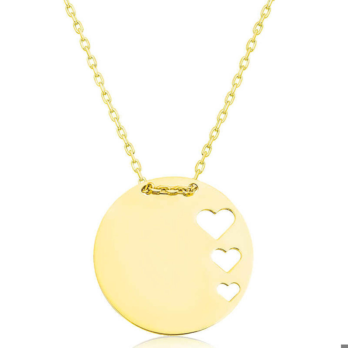 925 Ayar Gümüş Çember Kalp Kadın Gümüş Kolye