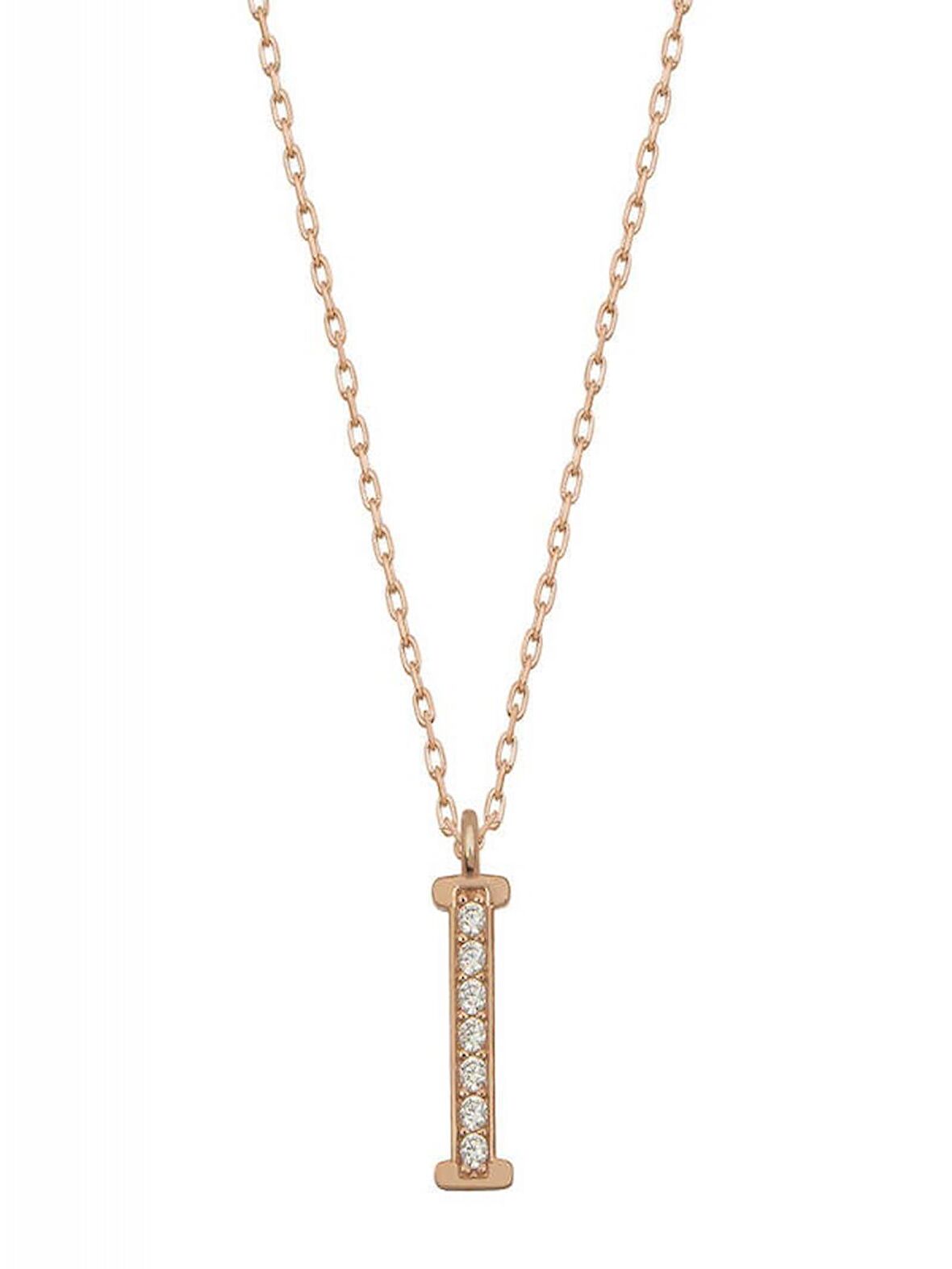 925 Ayar Gümüş Rose I Harfi Kadın Gümüş Kolye