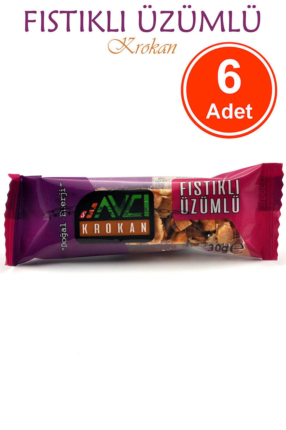 Fıstıklı Üzümlü Krokan 30 G x 6 Adet