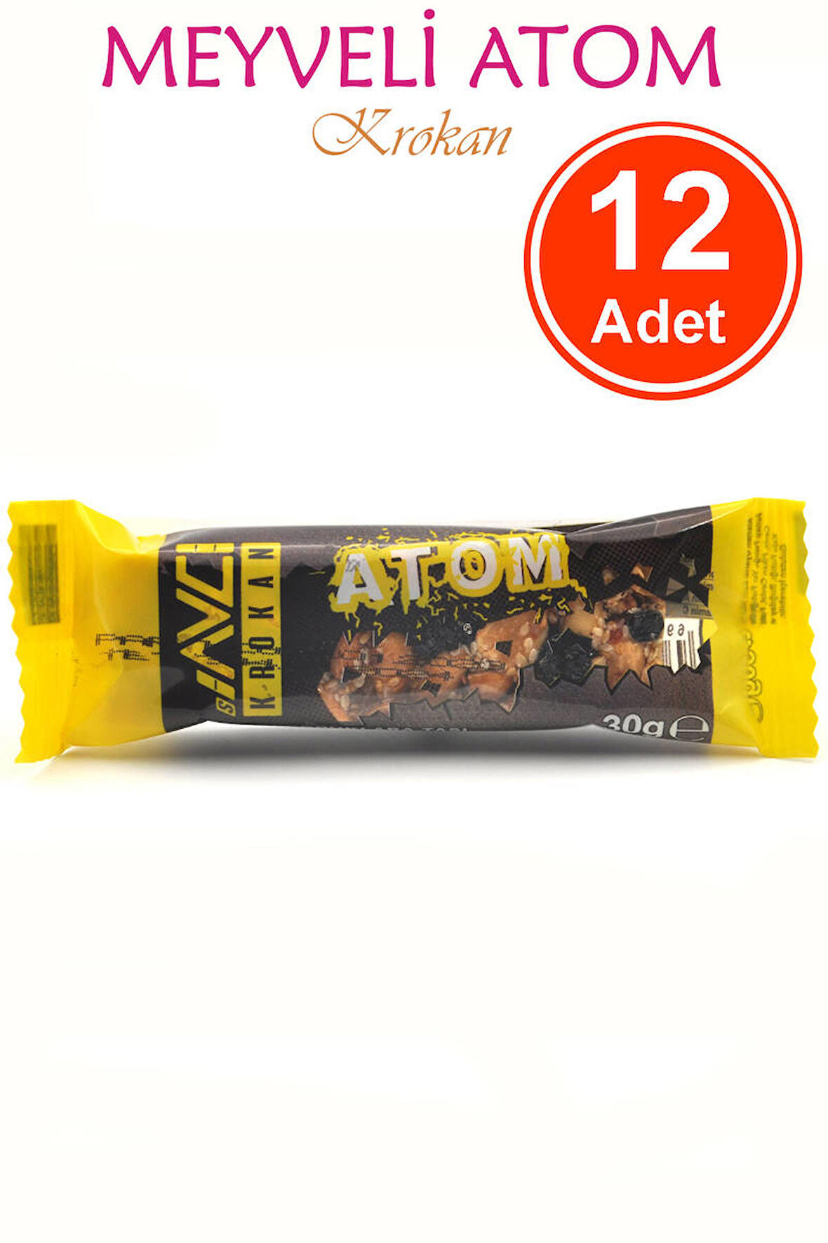 Meyveli Atom Krokan 30 G x 12 Adet