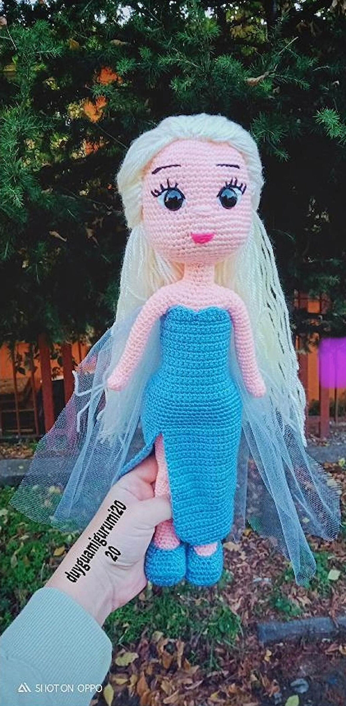 Amigurumi Elsa bebek oyuncak frozen prenses bebek hediyelik örme oyuncak 