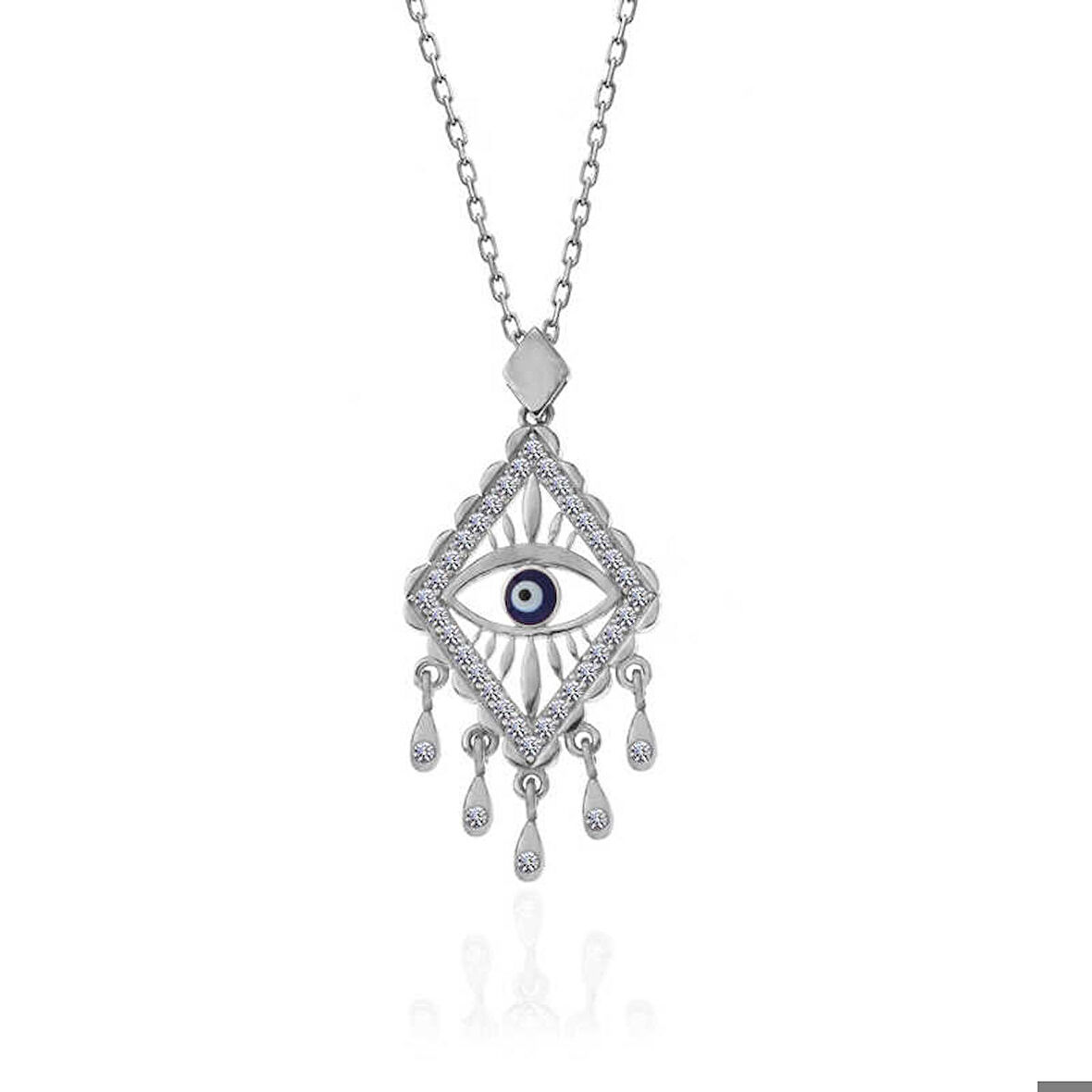 925 Ayar Gümüş Nazarlı Göz Kadın Kolye